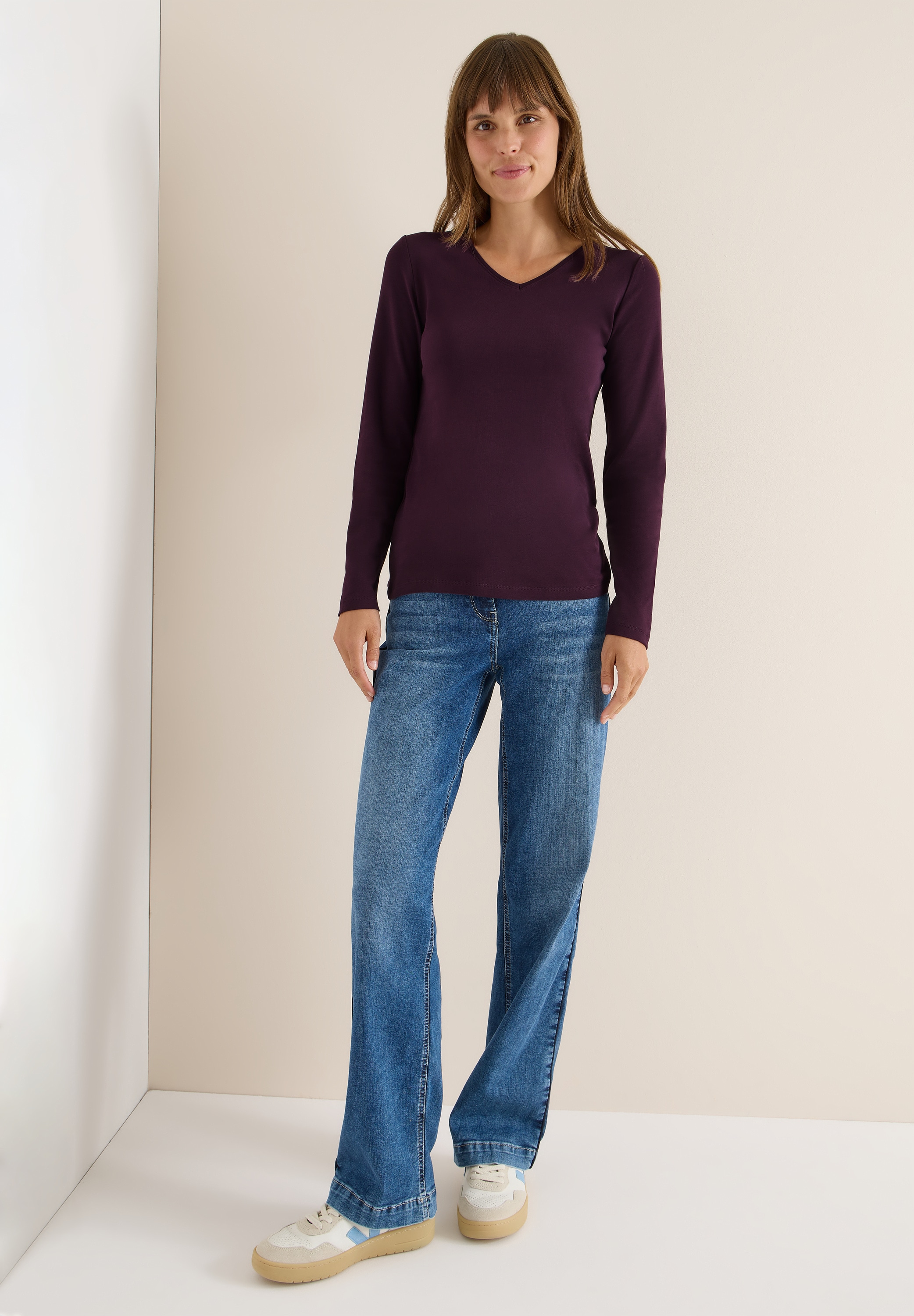 Cecil Langarmshirt aus reiner Baumwolle