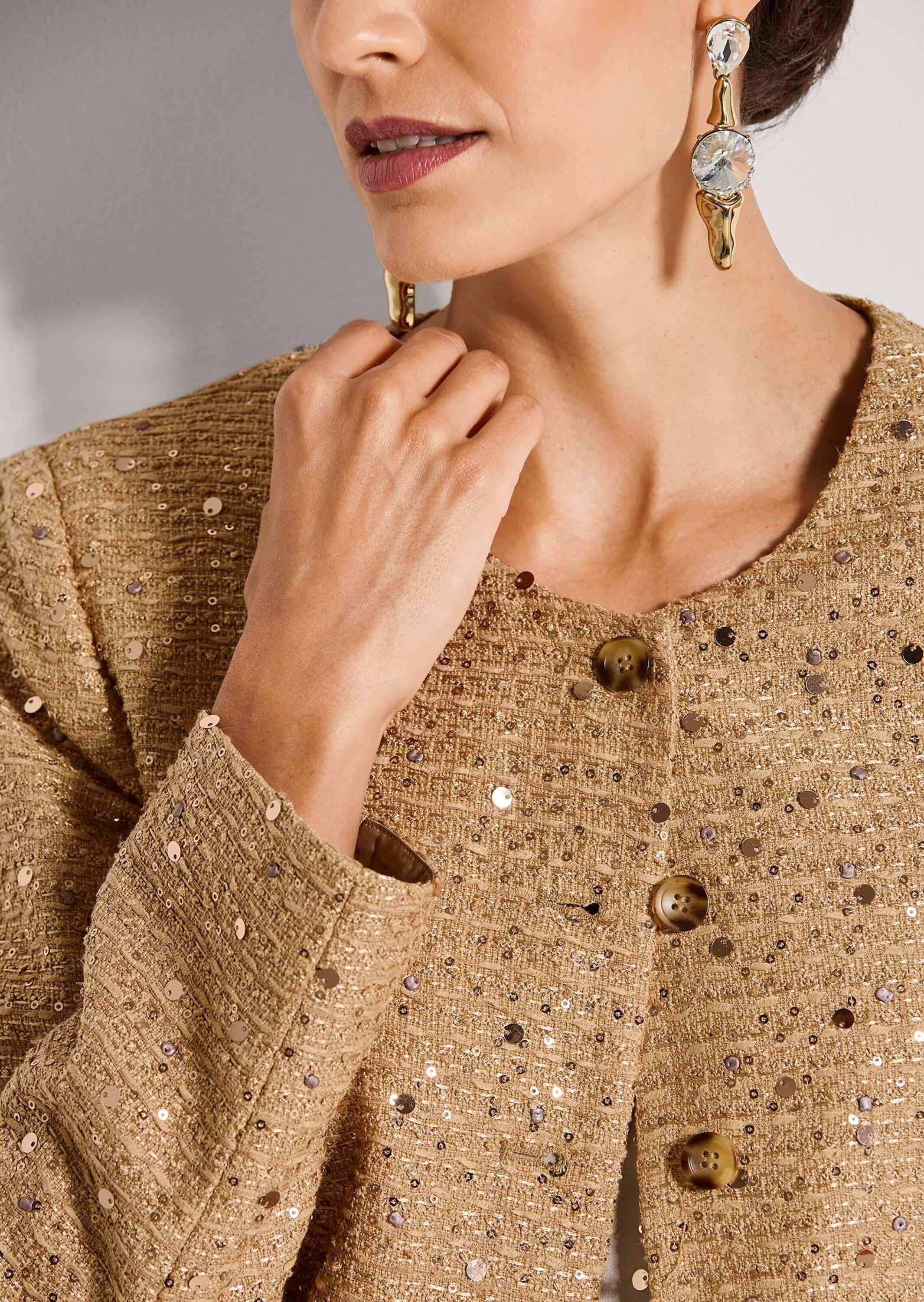 MADELEINE Jackenblazer »Kurzblazer Glanzblazer mit Pailletten«