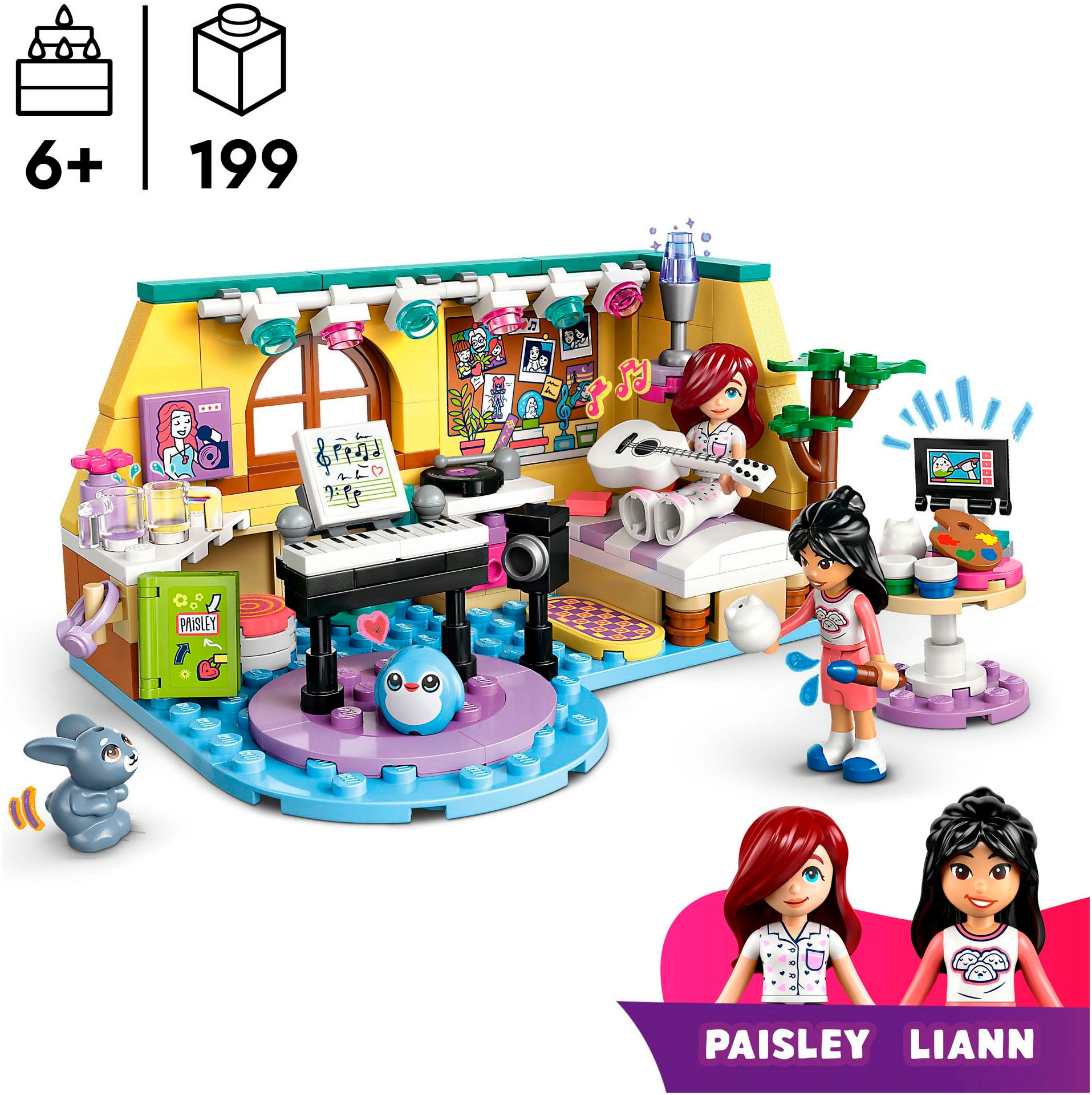 LEGO® Konstruktionsspielsteine »Paisleys Zimmer (42647), LEGO Friends«, (199 St.), Made in Europe