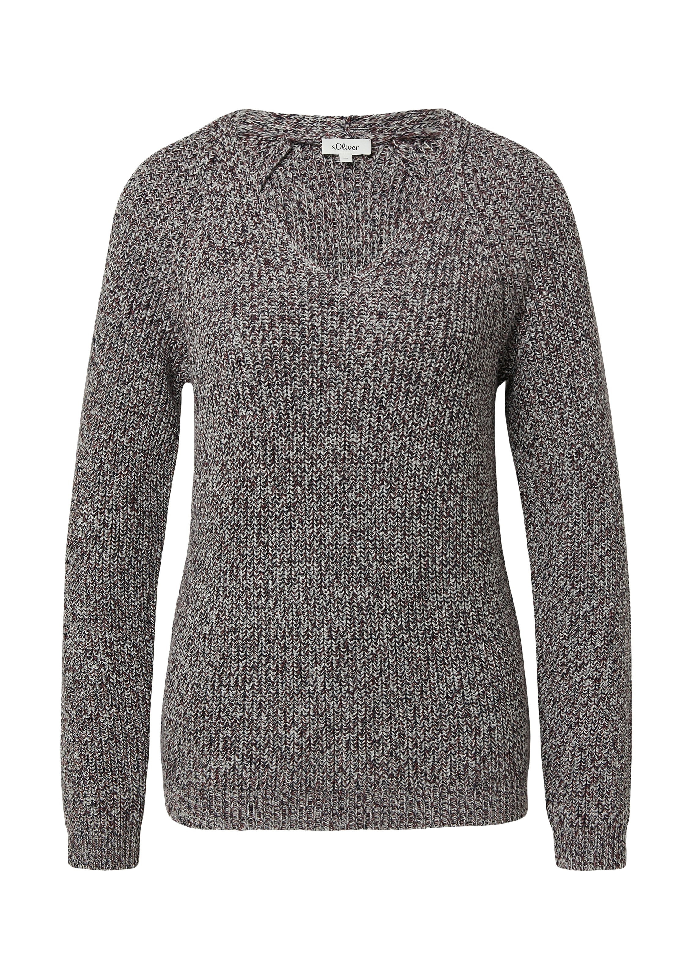 s.Oliver Strickpullover, mit V-Ausschnitt, meliert