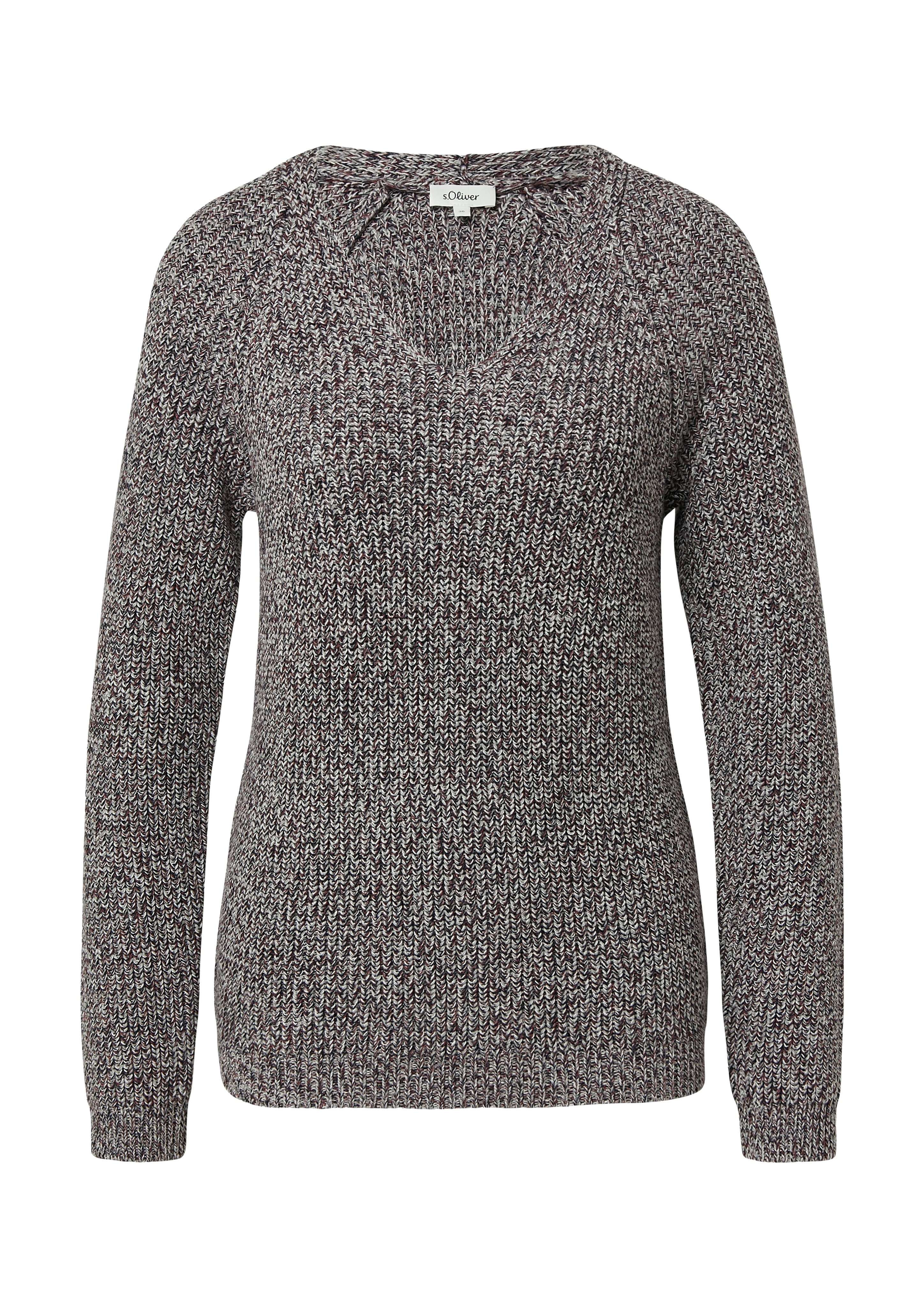 Thumbnail - s.Oliver Strickpullover mit V-Ausschnitt, meliert