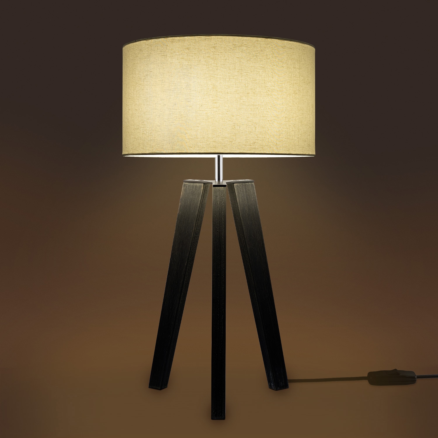Paco Home Tischleuchte »Canvas uni Color«, 1 flammig-flammig, Stehlampe  Vintage Fuß LED Lampe Wohnzimmer Skandinavischer Stil E27 | BAUR