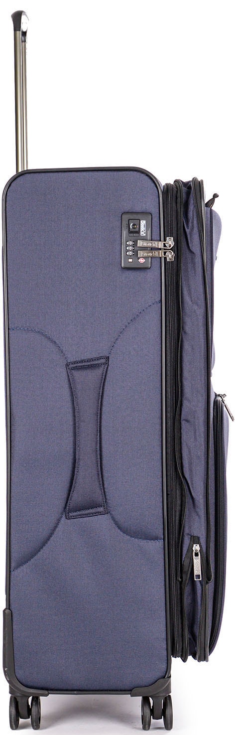 Stratic Weichgepäck-Trolley »Bendigo Light + L, navy«, 4 Rollen, Reisekoffer großer Koffer Aufgabegepäck TSA-Zahlenschloss