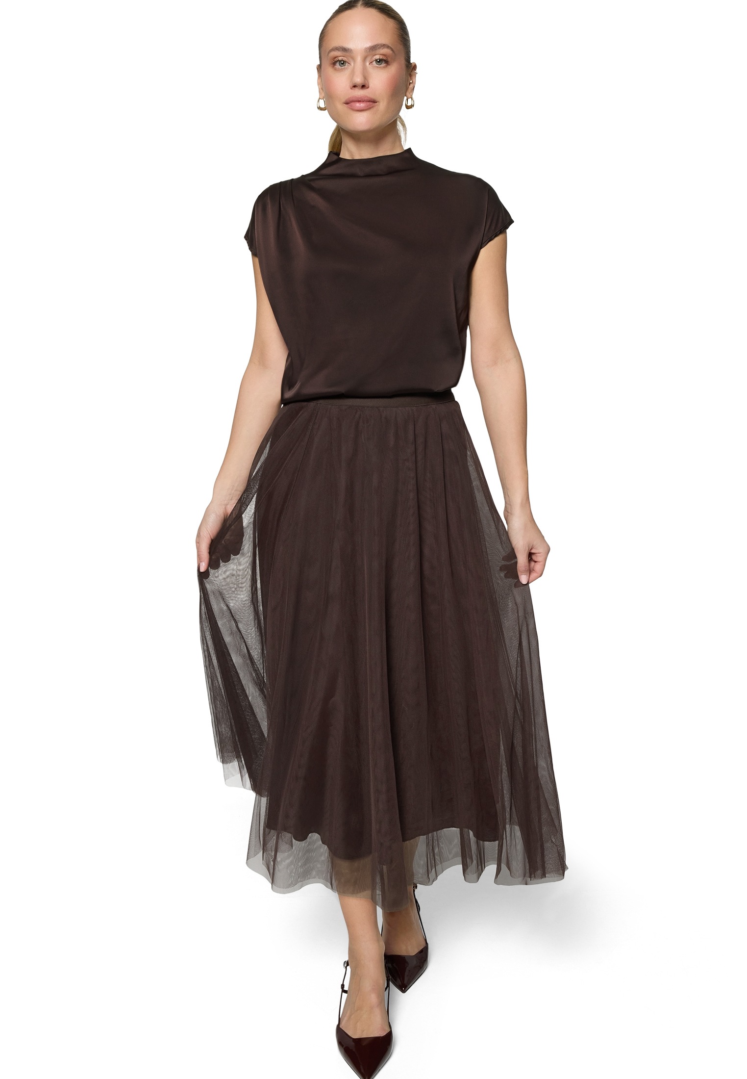 Zero Satinbluse »Damen mit Kragen«