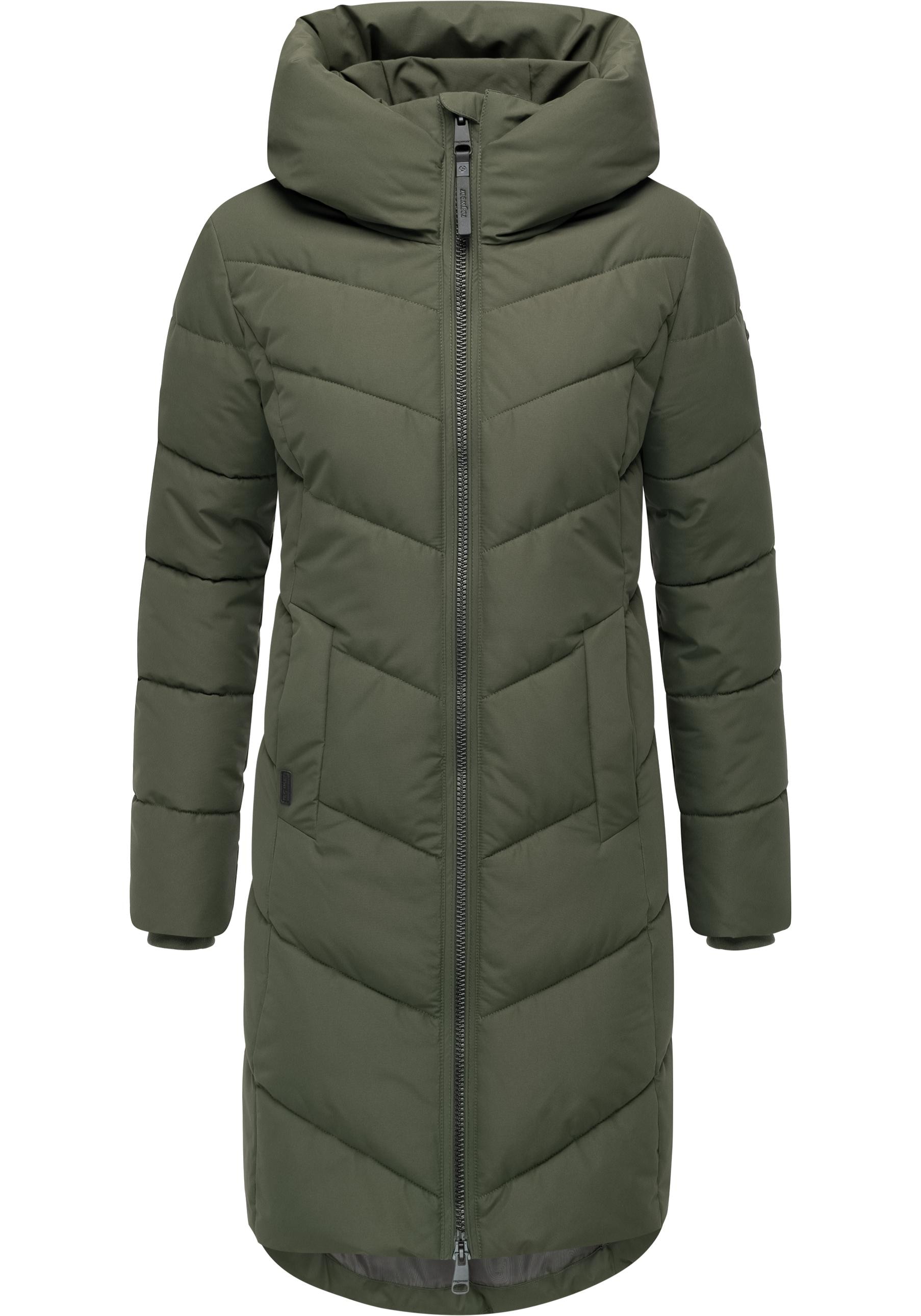 Ragwear Steppmantel "Natalin YOUMODO" Warmer Damen Wintermantel mit V-Steppung und Kapuze