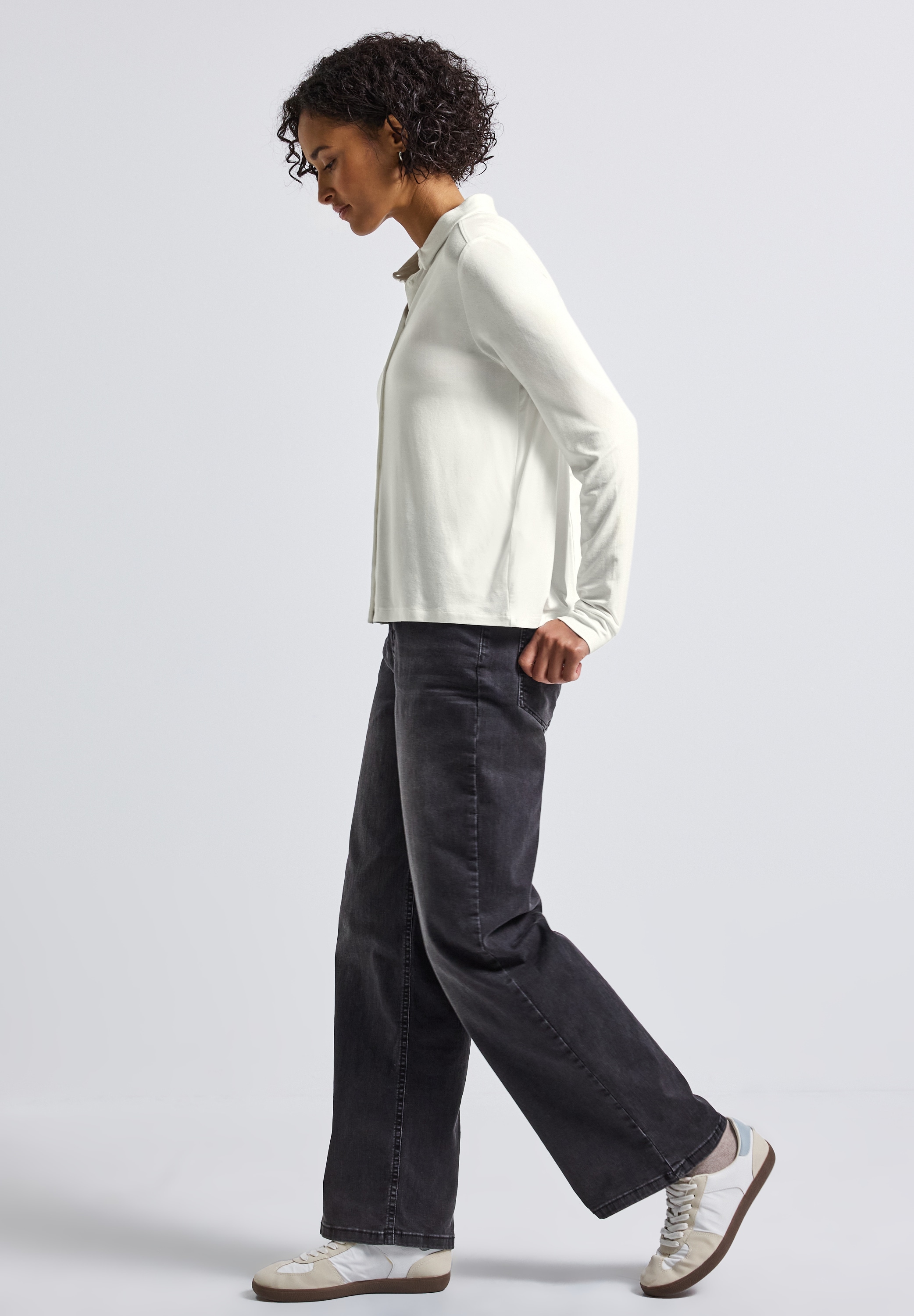 STREET ONE Langarmshirt, aus strecthigem Viskosematerial