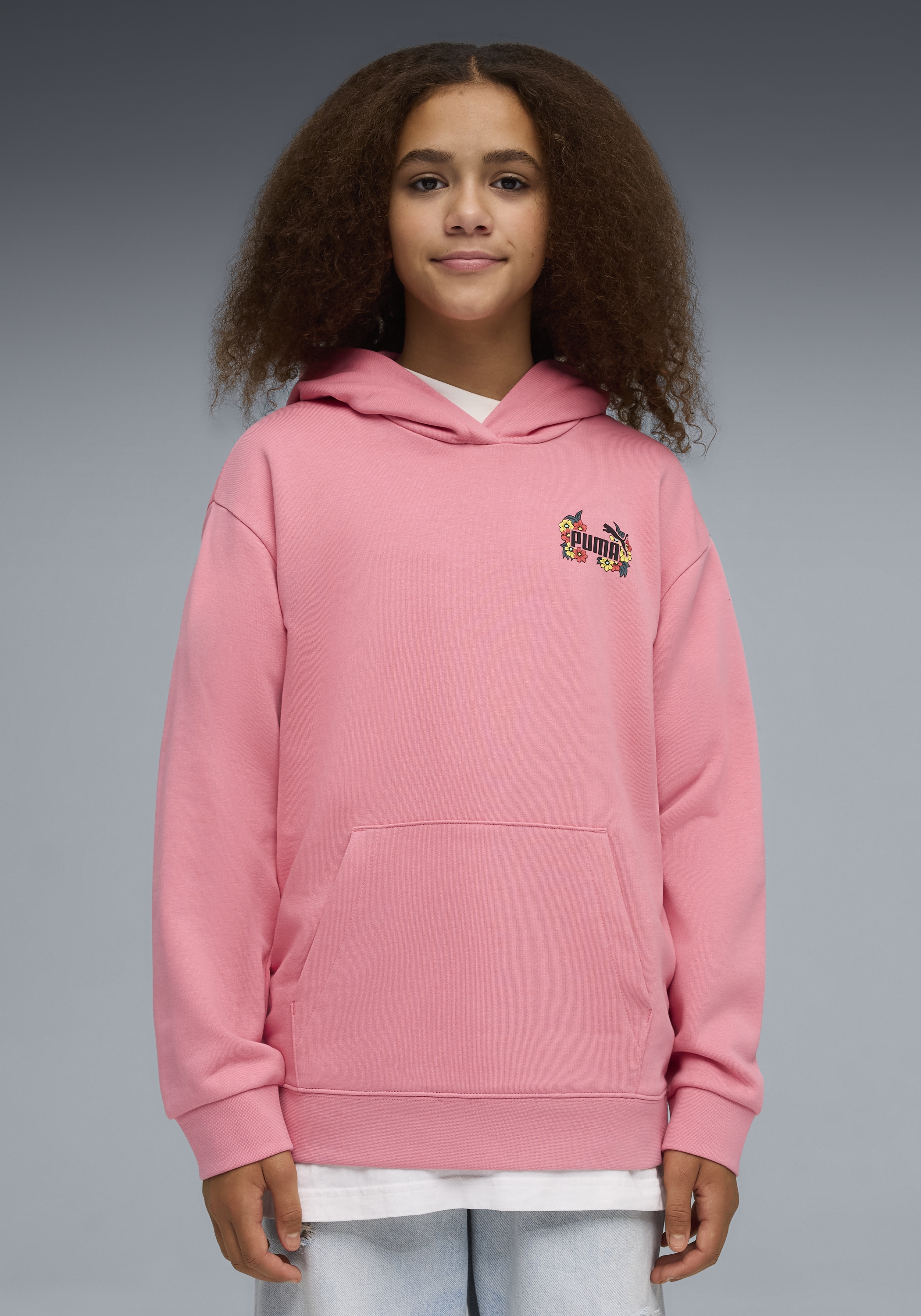 PUMA Kapuzensweatshirt "MID90S RELAXED GRAPHIC HOODIE TR G", für Jugendliche, sportlicher Stil, mit Logodruck, mit Kängurutasche