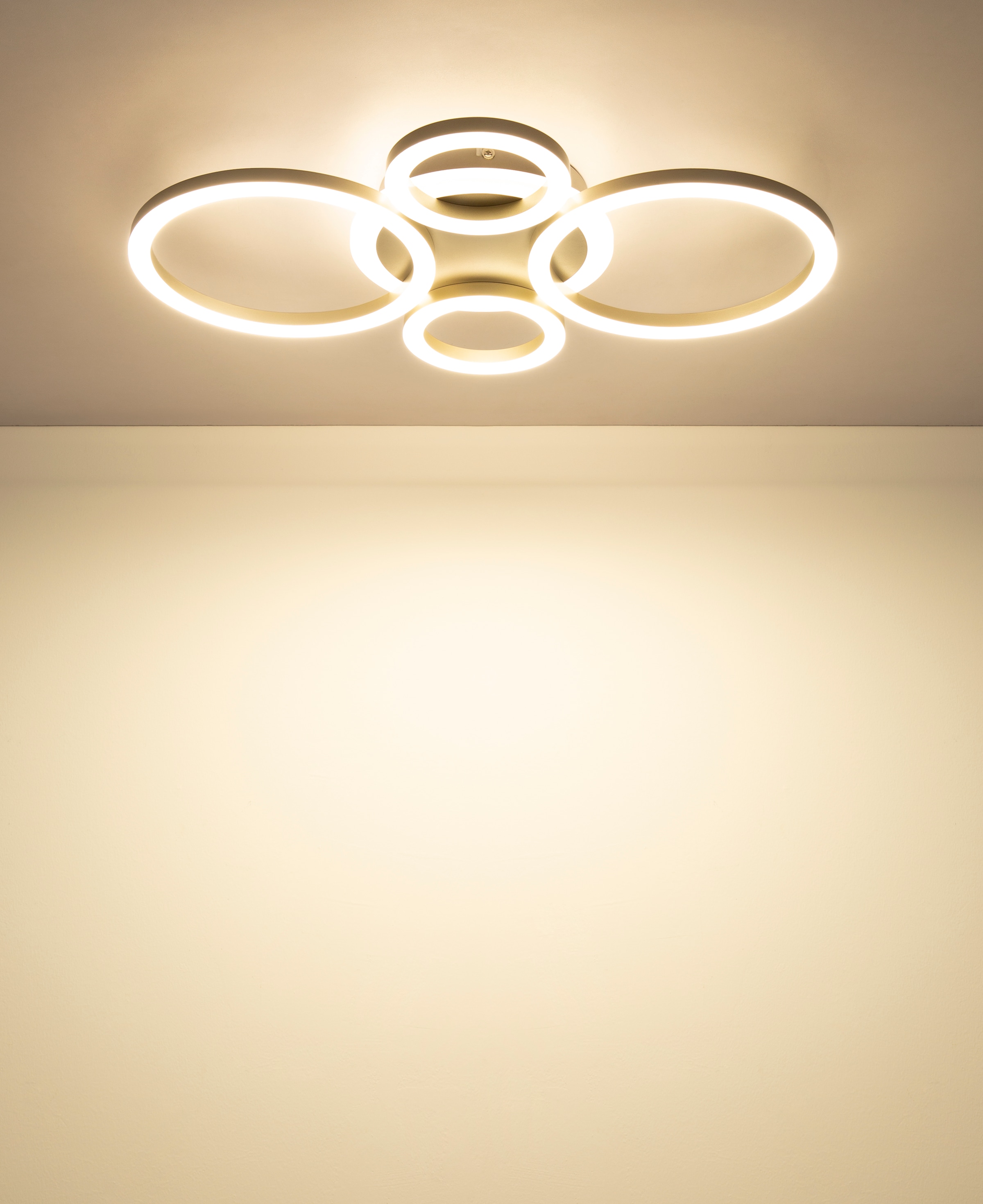 GLOBO LIGHTING Deckenleuchte »LORETTA« LED-Modul 1 Stk. Kaffeefarbene Deckenleuchte, Kunststoff opal, dimmbar, 2 Ring-Design