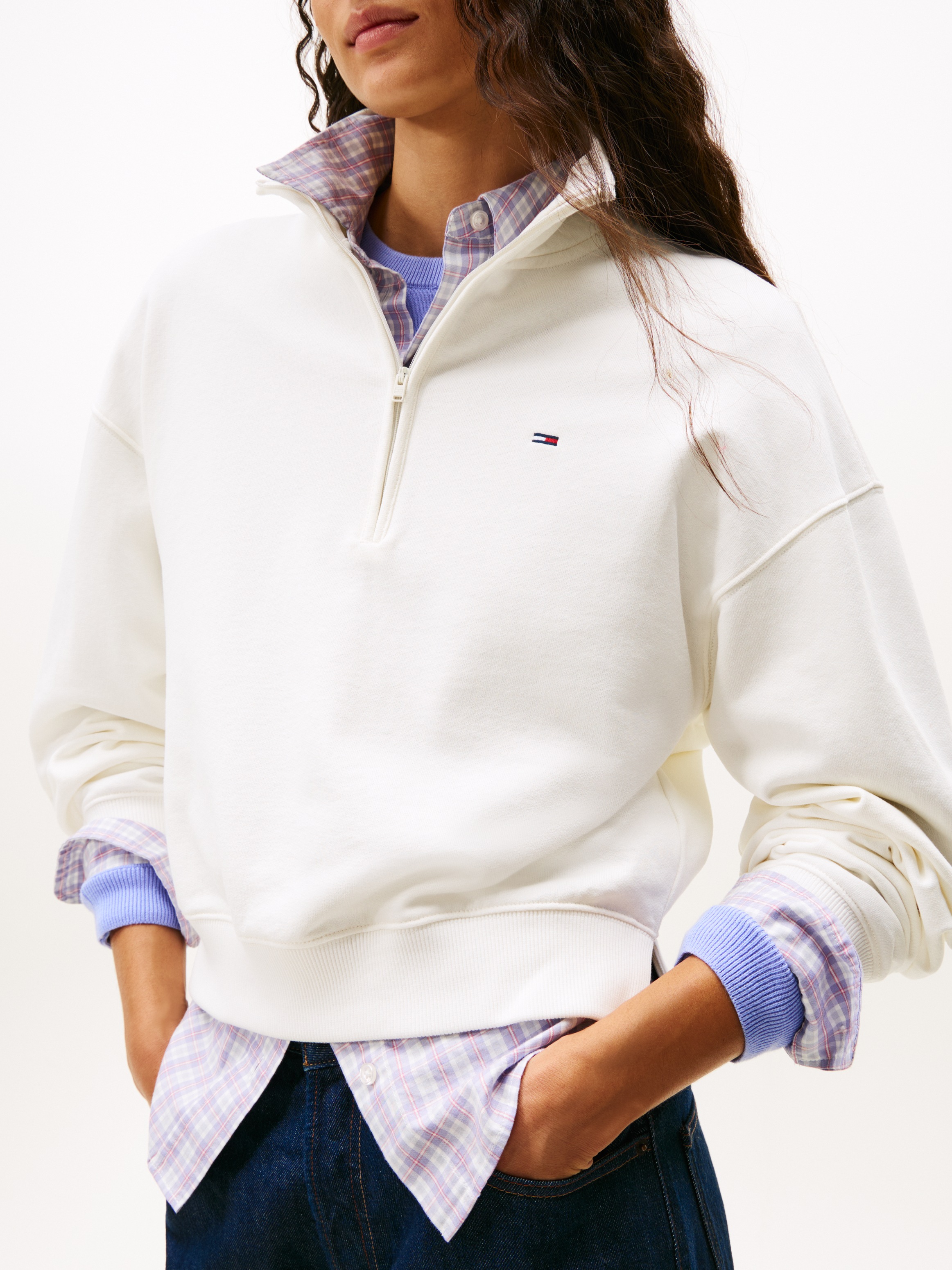 Tommy Jeans Sweatshirt "TJW BXY S-FLAG 1/4 ZIP" günstig online kaufen