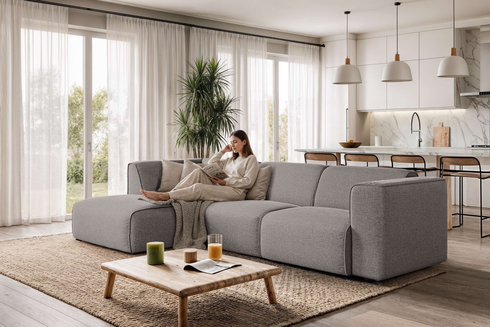OTTO home Ecksofa "Merid L-Form, B: 295 cm - OTTO. Verlässliche Qualität." jederzeit durch Module erweiterbar
