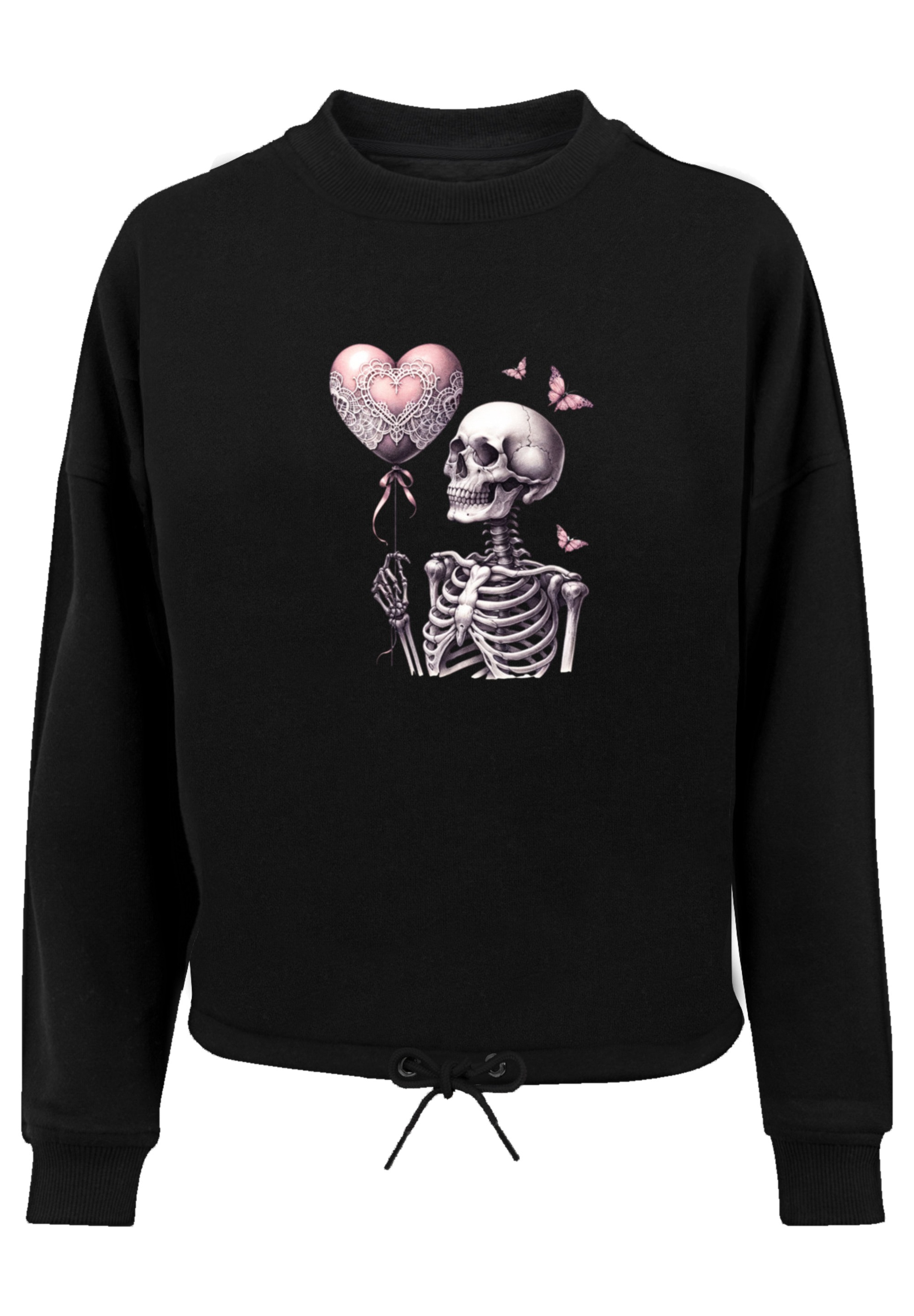 F4NT4STIC Sweatshirt »Skelett hält Herzballon«, Premium Qualität
