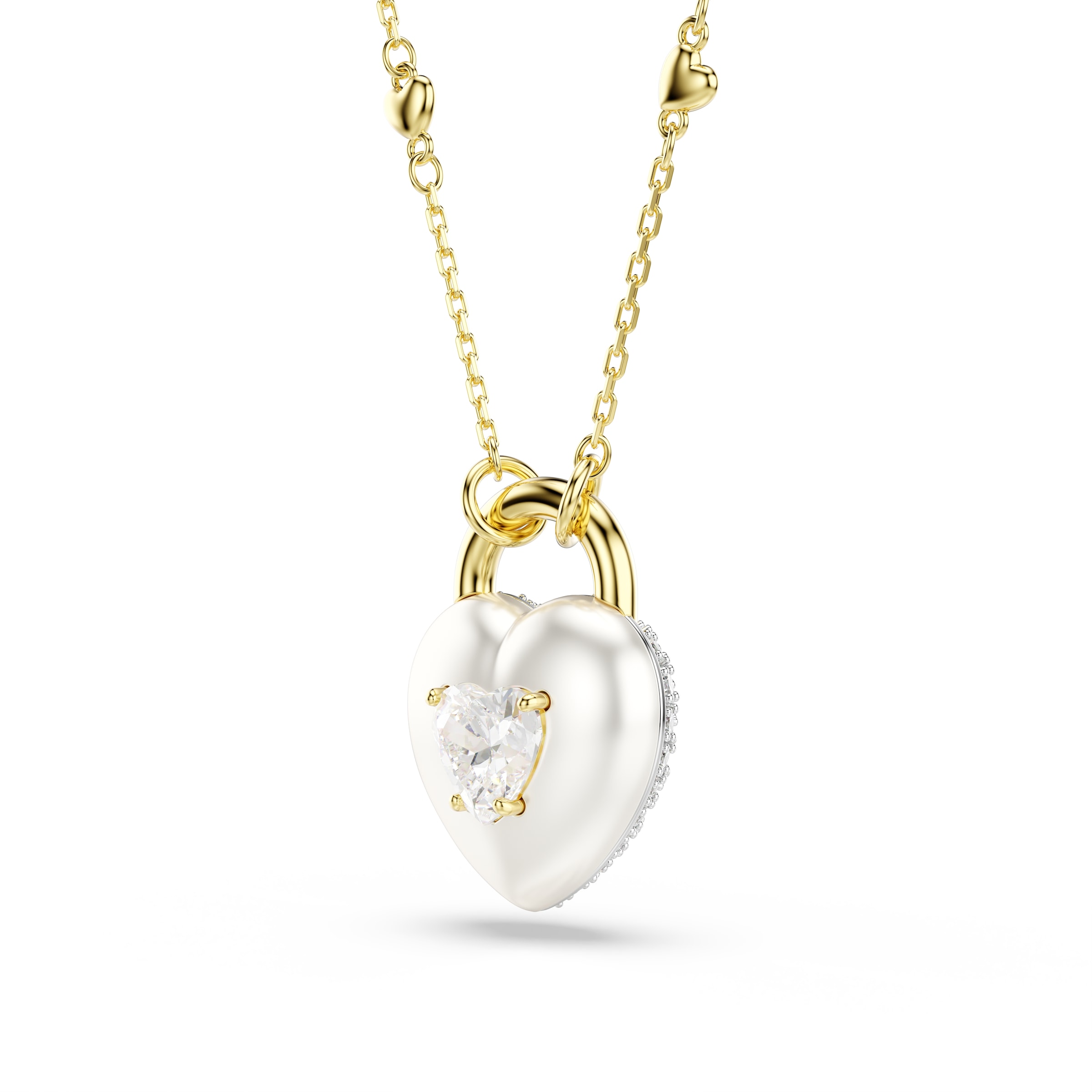 Swarovski Kette mit Anhänger »Schmuck Geschenk Idyllia Halskette Schloss Herz« mit Swarovski® Kristall, Zirkonia (synth.)