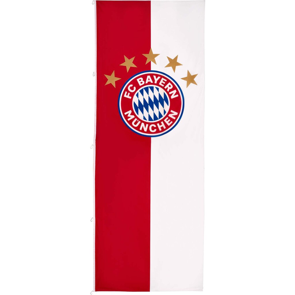 FC Bayern Fahne »FC Bayern München Hissfahne Hochformat 5 Sterne Logo 150x400 cm«
