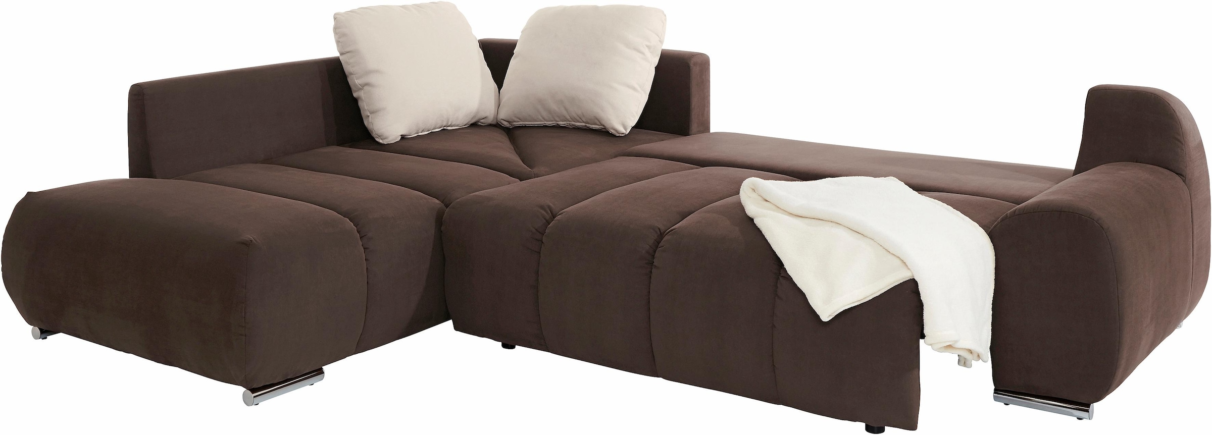 INOSIGN Ecksofa »Bono L-Form«, mit Ottomane, wahlweise mit Bettfunktion