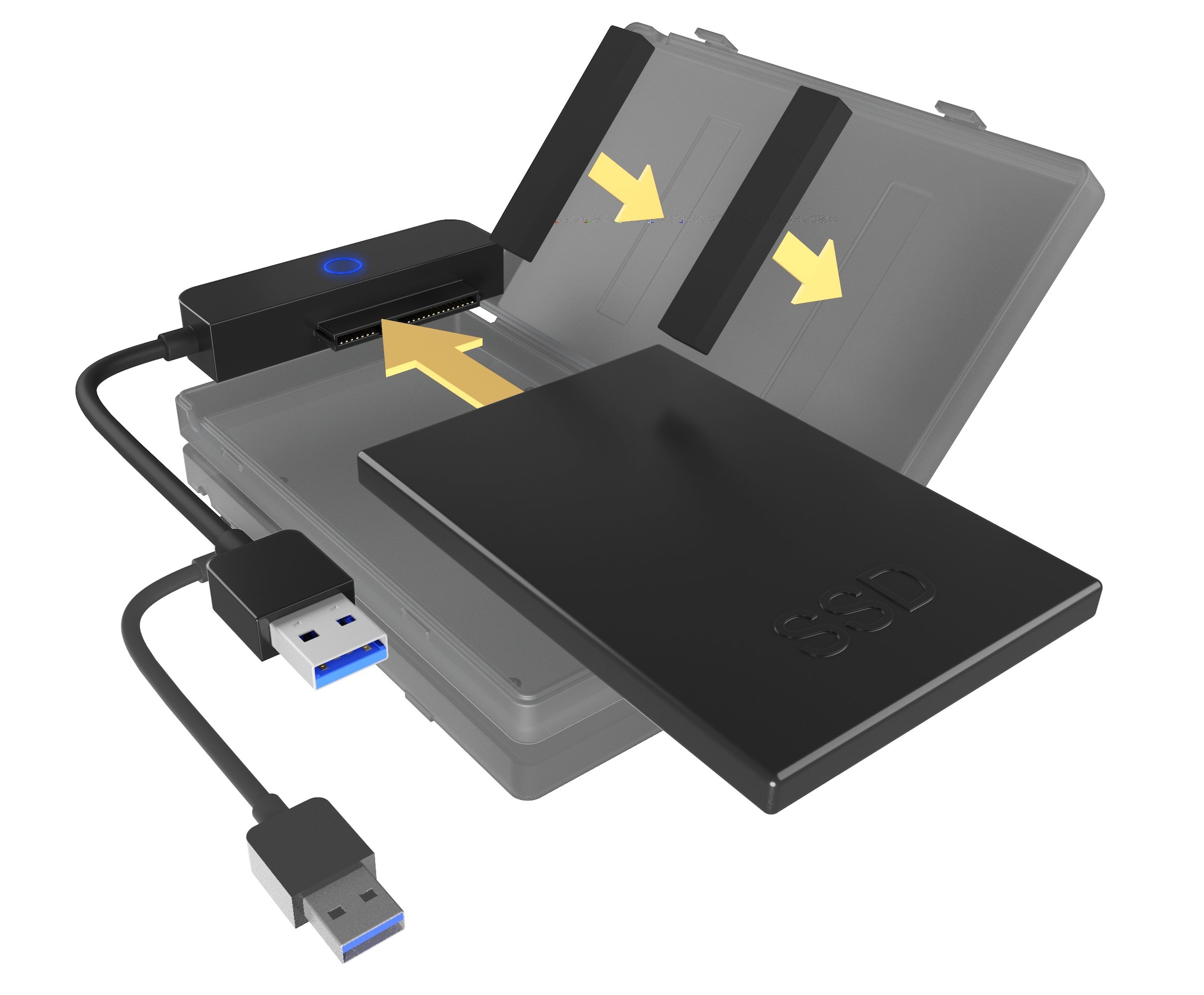 Festplatten-Gehäuse »ext. 2.5 SATA Gehäuse, USB 3.2 Gen 1, Werkzeuglos, Kunststoff, schwarz«