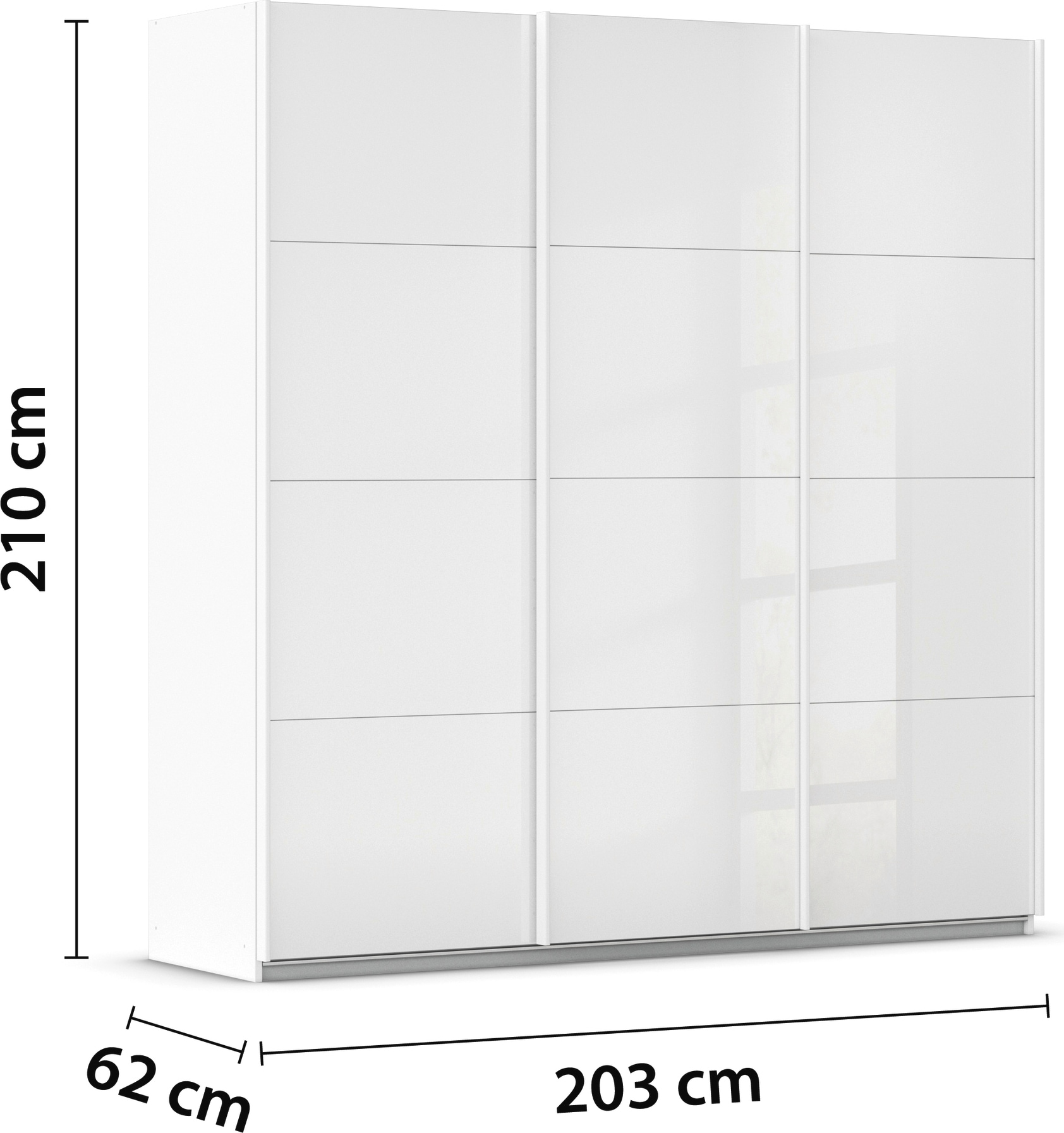 rauch Schwebetürenschrank »Kleiderschrank Kleiderschränke Schrank Garderobe AGORDO mit Glasfront«, sowie Metallgriffleisten und viel Stauraum