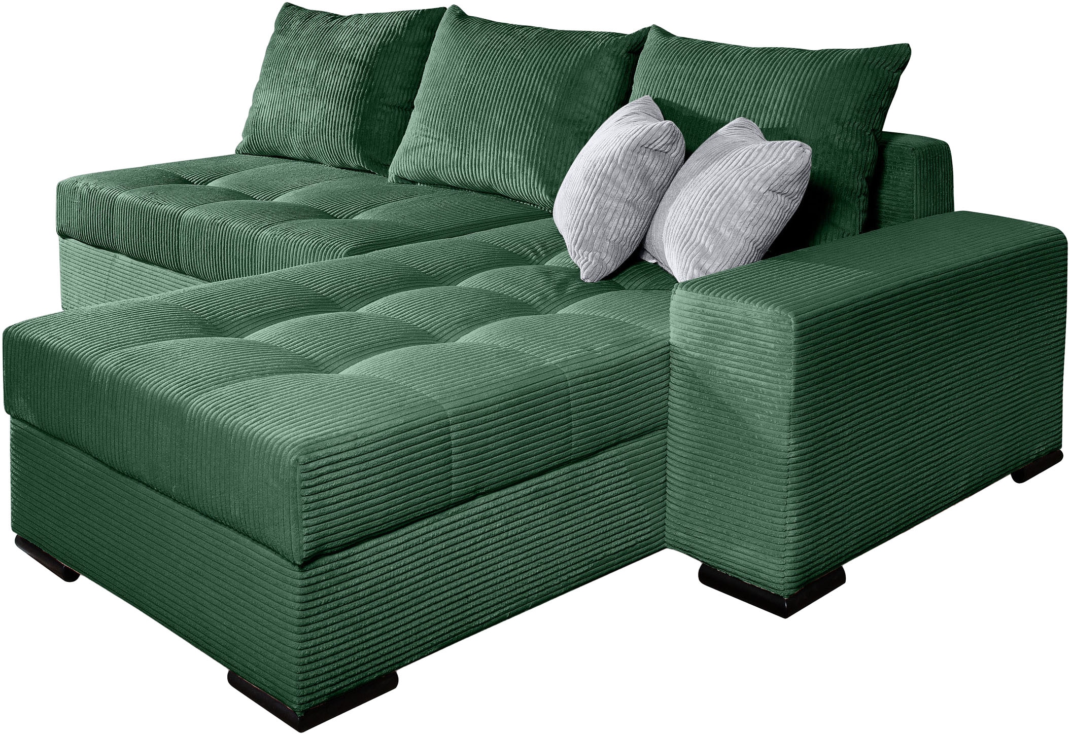COLLECTION AB Ecksofa »Josy L-Form, B: 214 cm in Cord, Cord-Mix« Bettfunktion, Bettkasten & 2 Zierkissen, Federkern