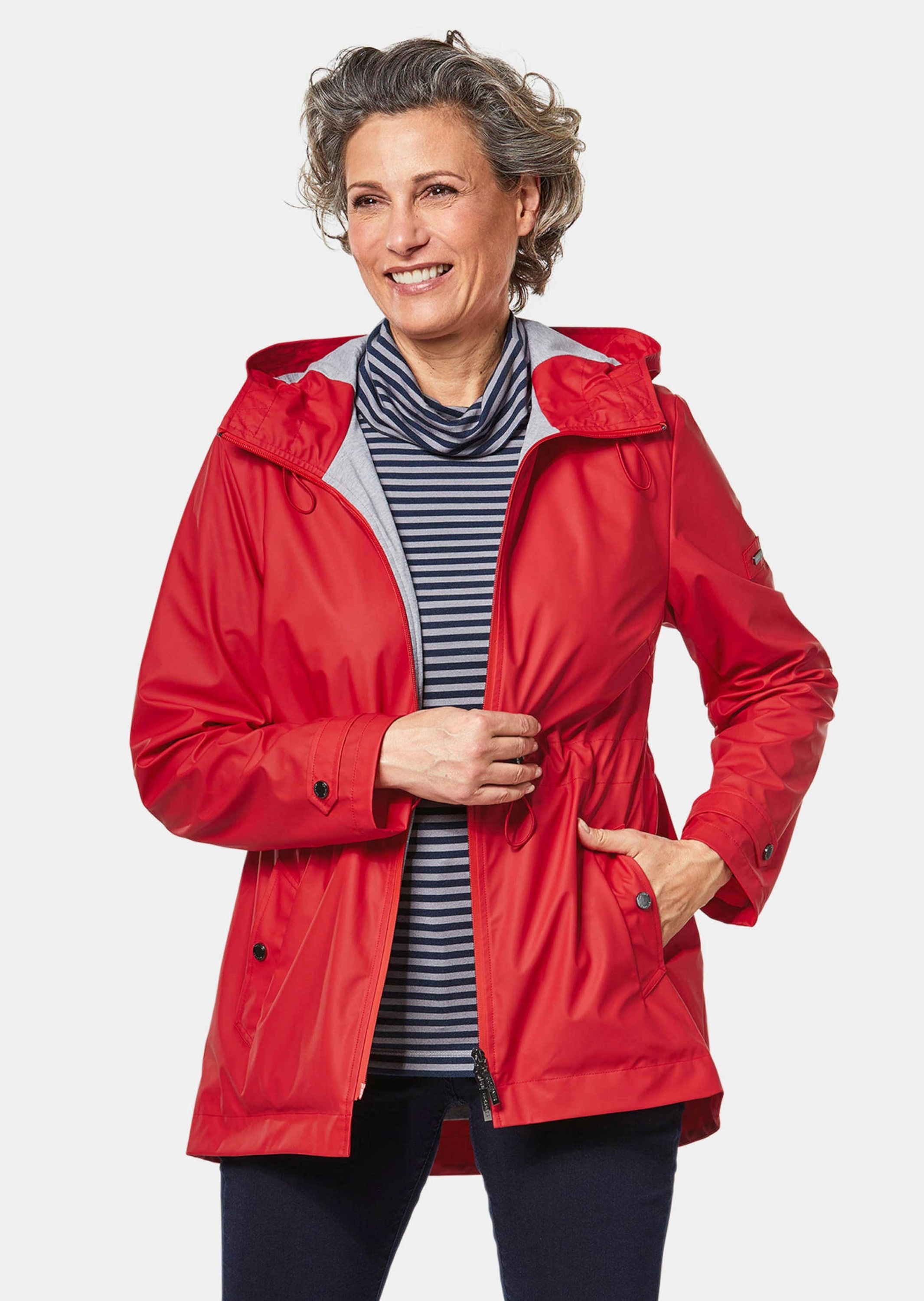 GOLDNER Funktionsjacke »Mantel Kurzgröße - Funktionaler Regenmantel mit Jerseyfutter«