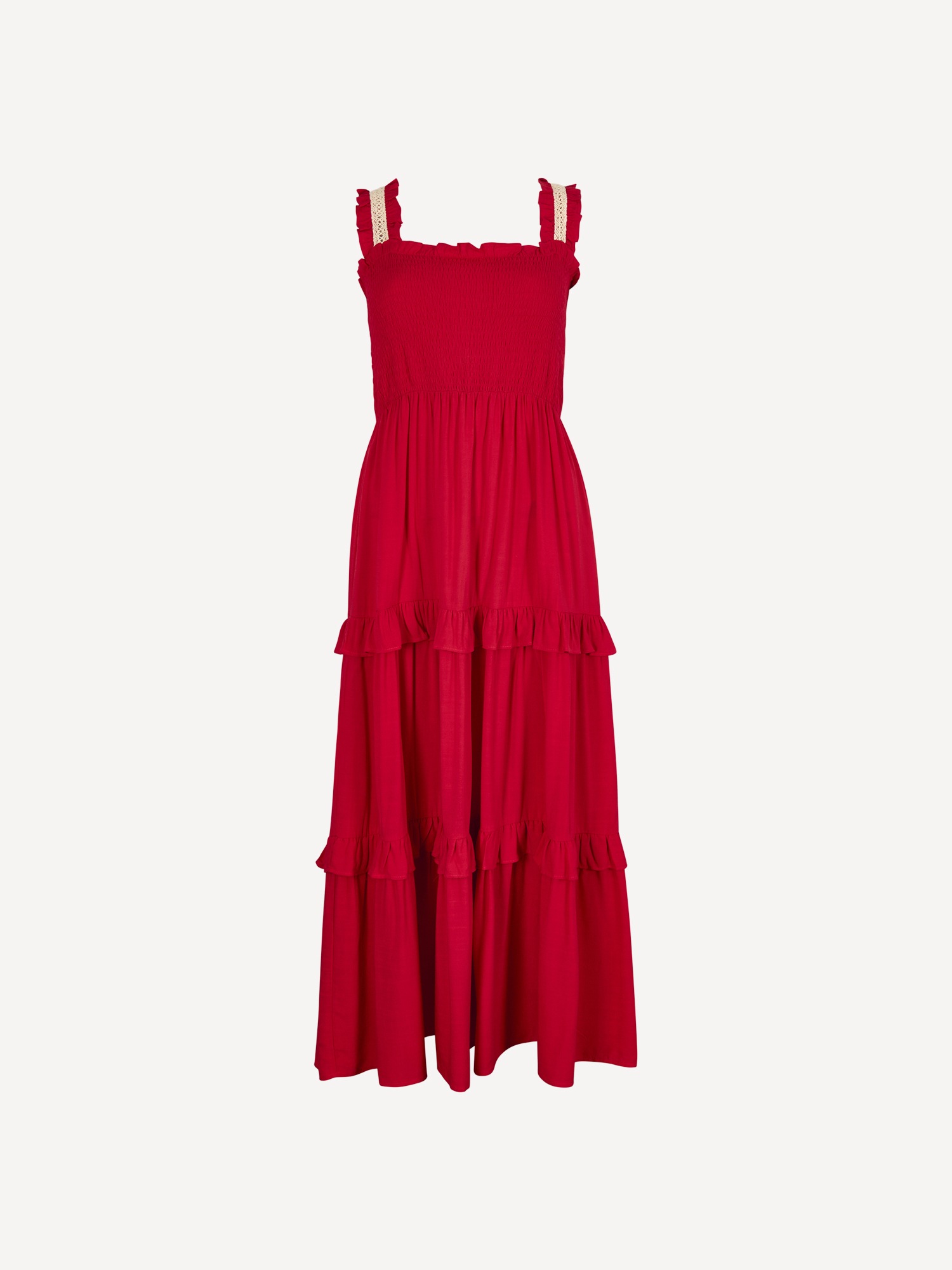 Apricot Midikleid »Midi-Kleid« mit gestufter Spitzenverzierung