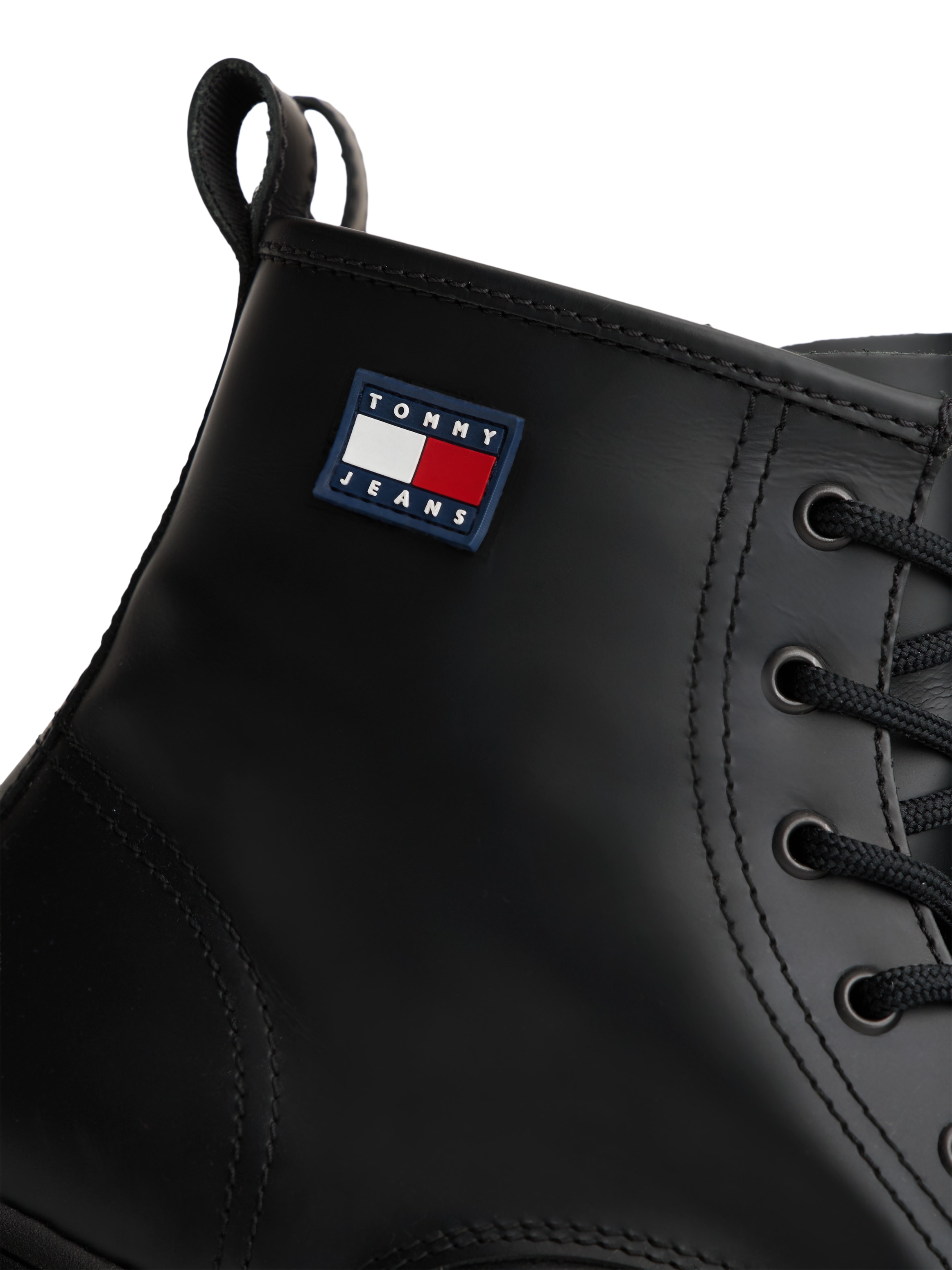 Tommy Jeans Schnürboots »TJM LACE UP RUBBERIZED«  , Schnürstiefelette, Herbstboots mit seitlicher Logoflagge