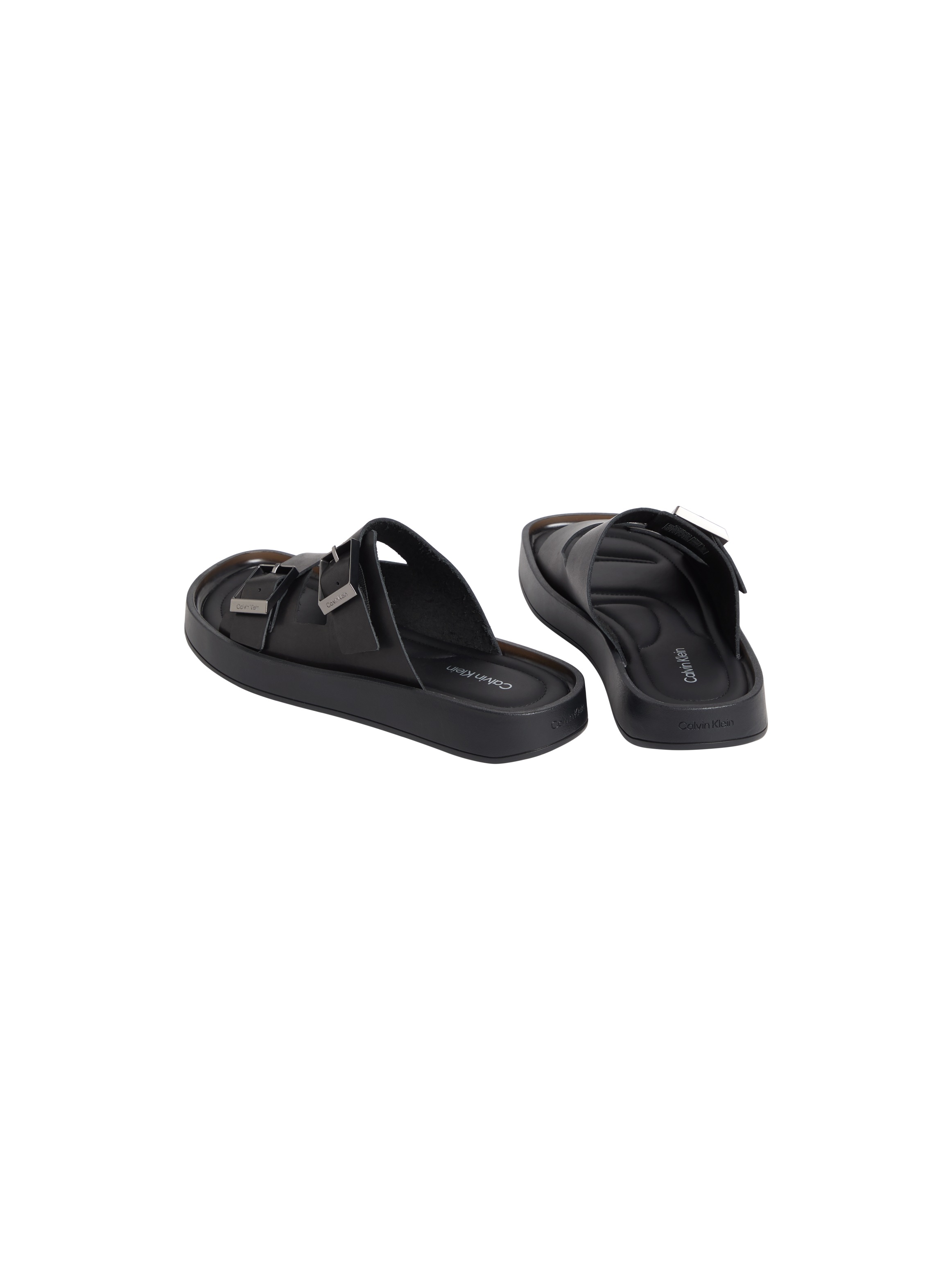 Calvin Klein Pantolette "ERGON DOUBLE BAR SANDAL LTH" Strandschuh, Sommersc günstig online kaufen