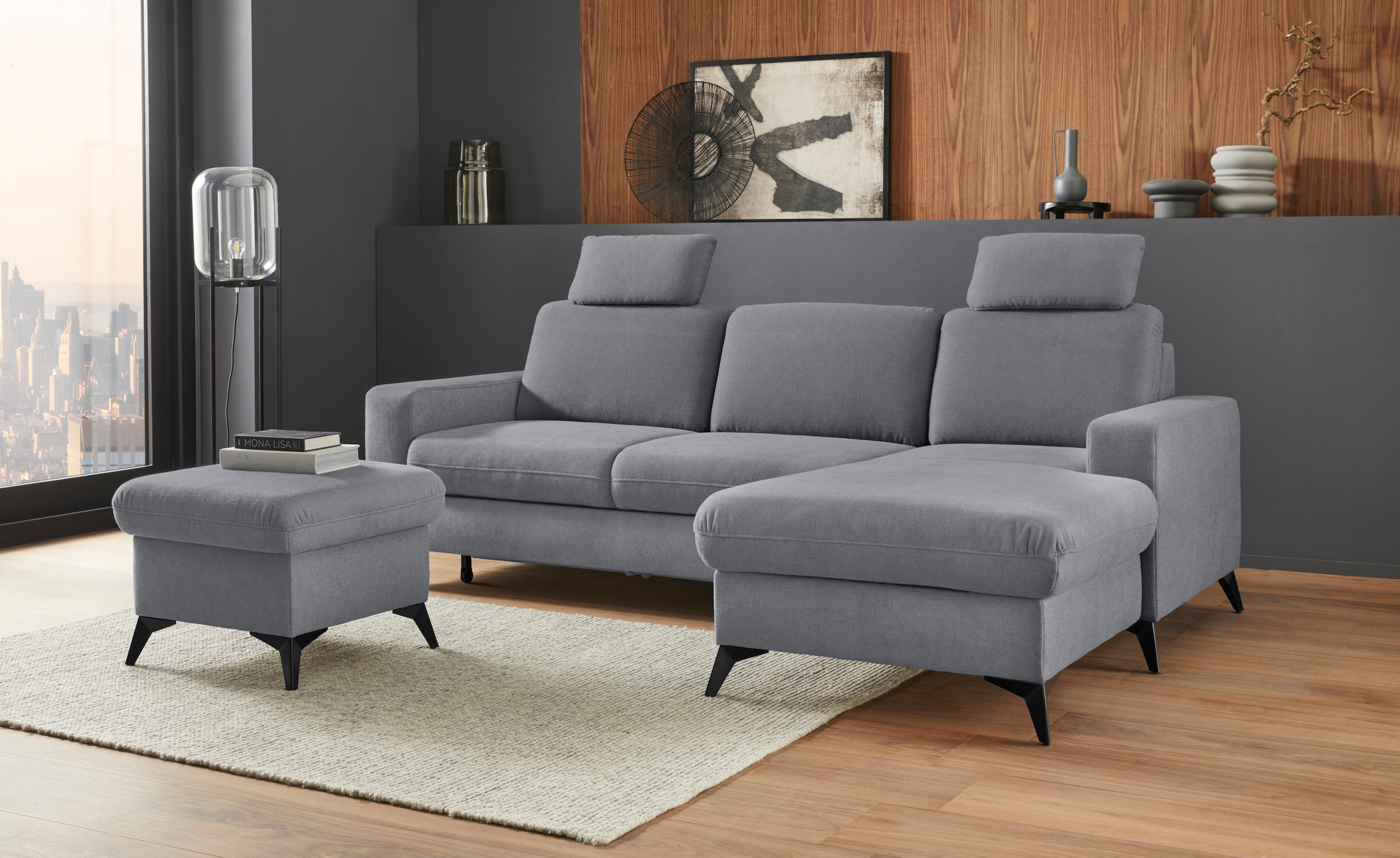 Places of Style Ecksofa "Lolland L-Form", Wahlweise mit Bettfunktion und Be günstig online kaufen