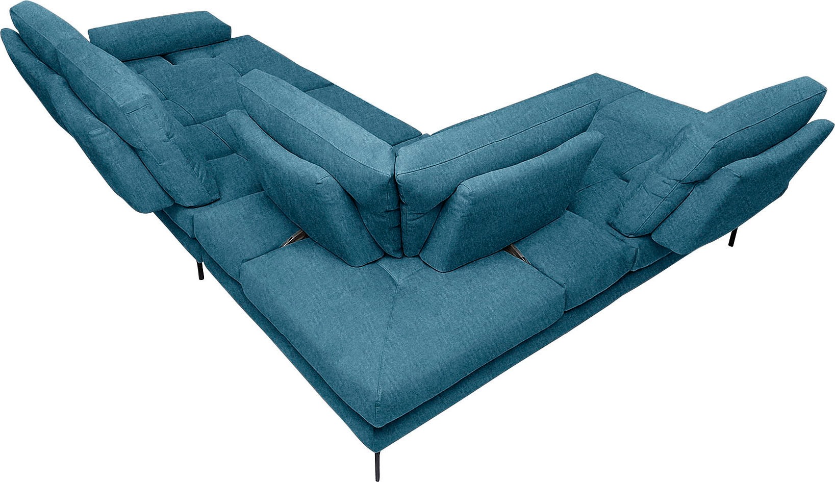 CALIA ITALIA Ecksofa »Toby Wing, L-Form, Designsofa mit sensationellem Sitzkomfort«, Sitztiefenverstellung, funktionale Ecke, Füße in schwarz matt