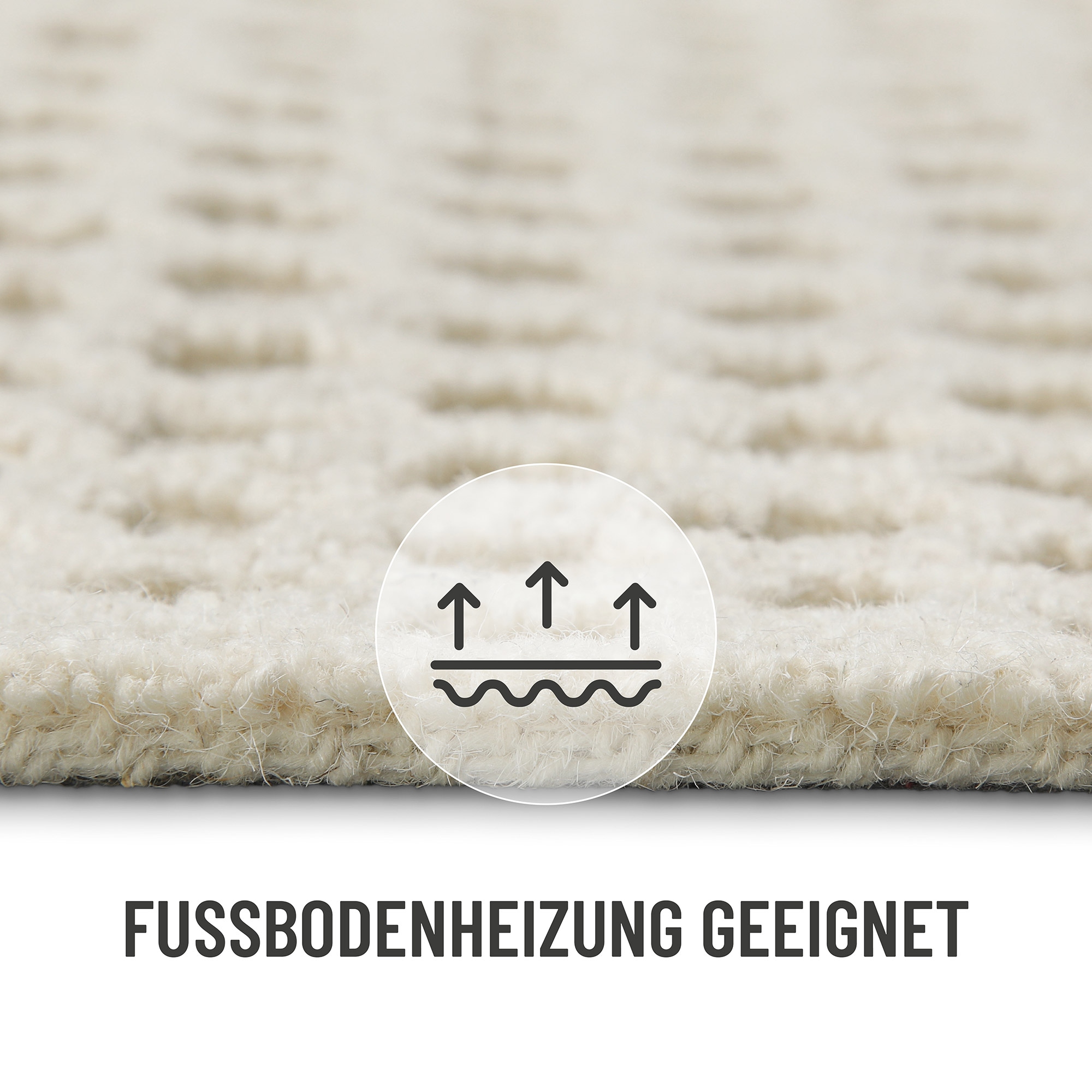 Wecon home Wollteppich »Hamptons THIRTYEIGHT«, rund, 11 mm Höhe, Schurwolle, Kurzflor, Wohn- & Schlafzimmer, elegant, Waben-Muster
