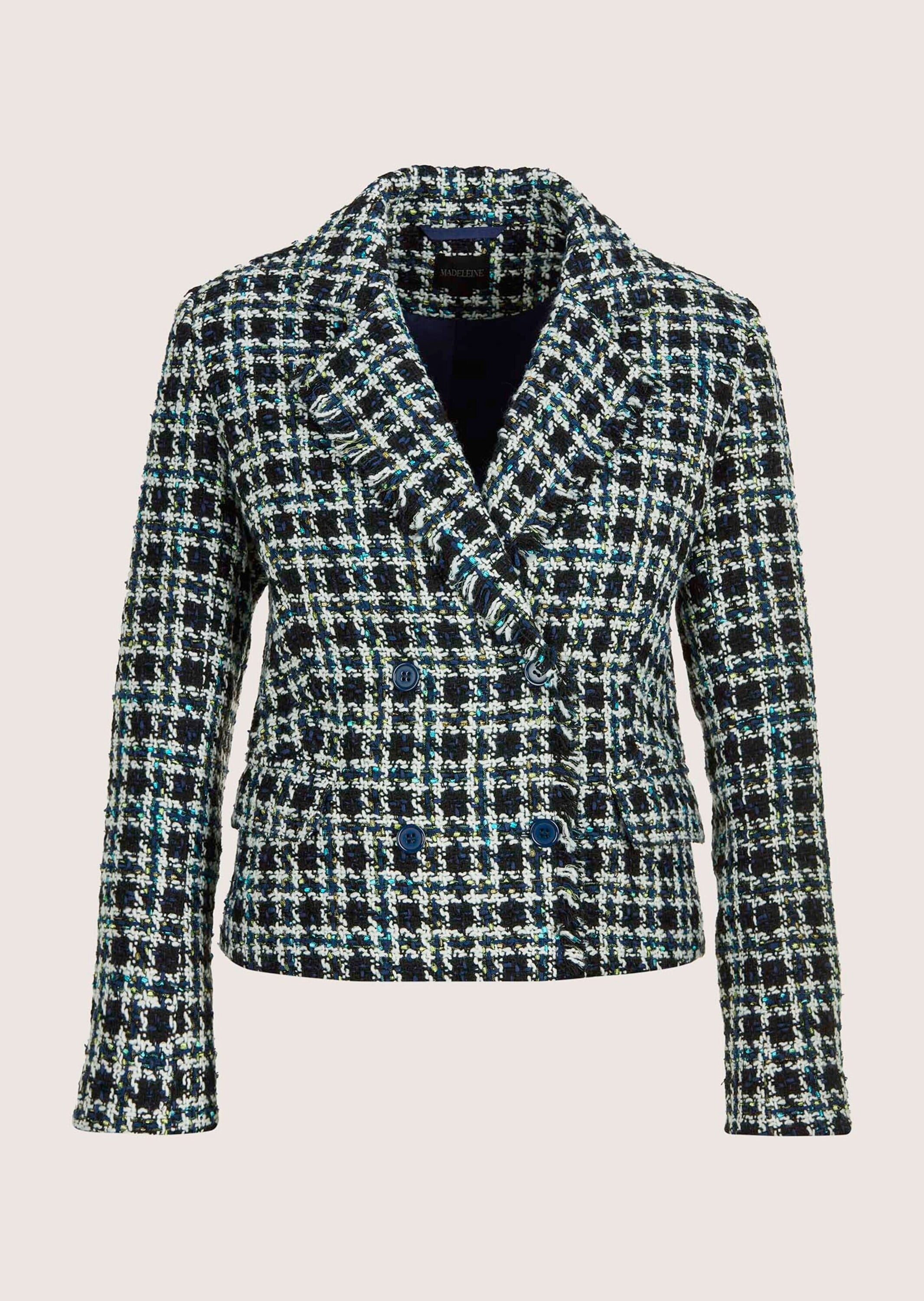 MADELEINE Jackenblazer "Tweed-Blazer Modischer Zweireiher mit Fransen" günstig online kaufen