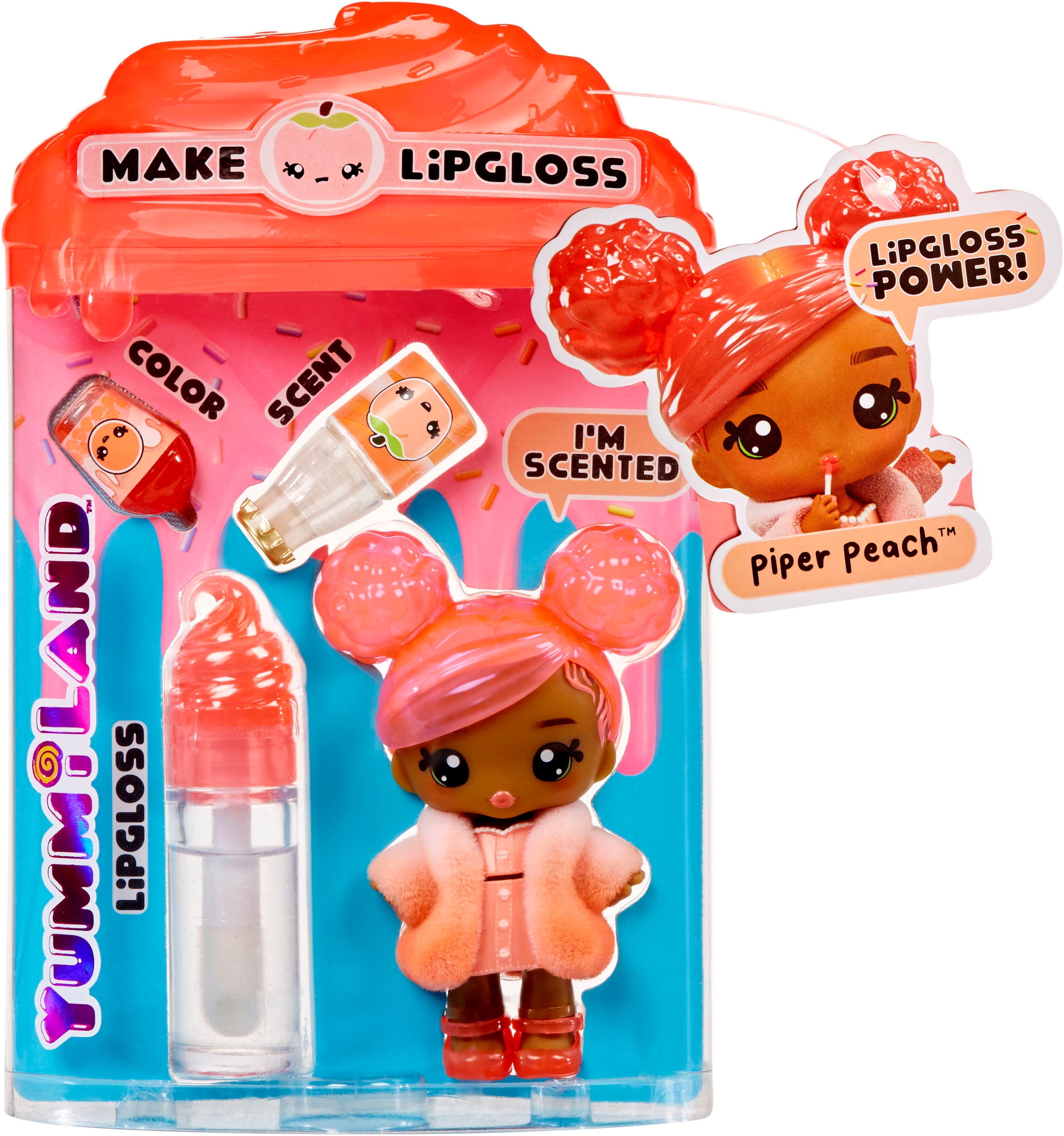 Minipuppe »Yummiland Lipgloss Doll - Piper Peach«, inklusive Schlüsselanhänger