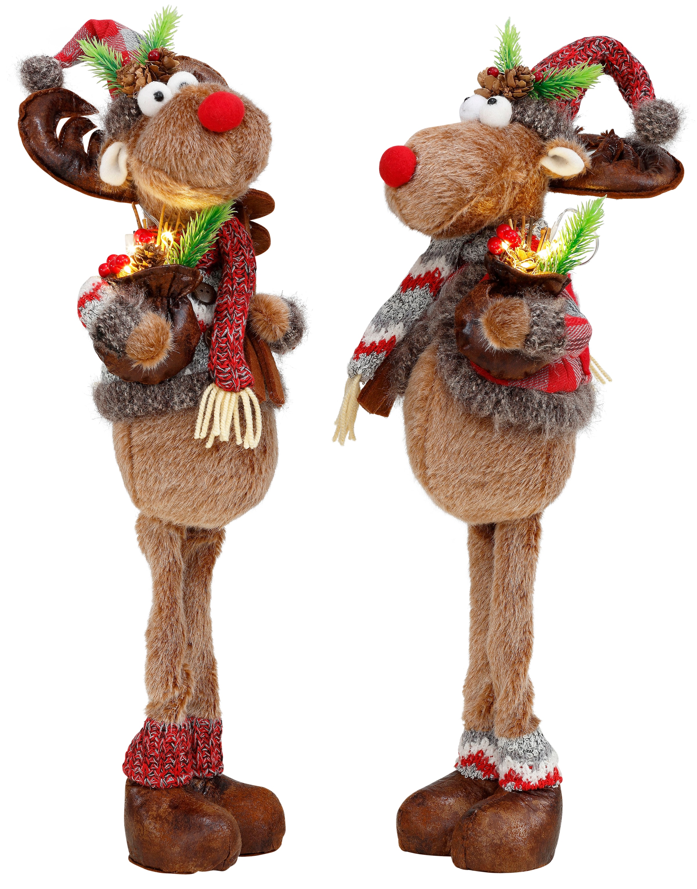 BONETTI LED Dekofigur »Weihnachtsdeko«, Rentiere mit Skiern in der Hand,  2er Set kaufen | BAUR | Leuchtfiguren