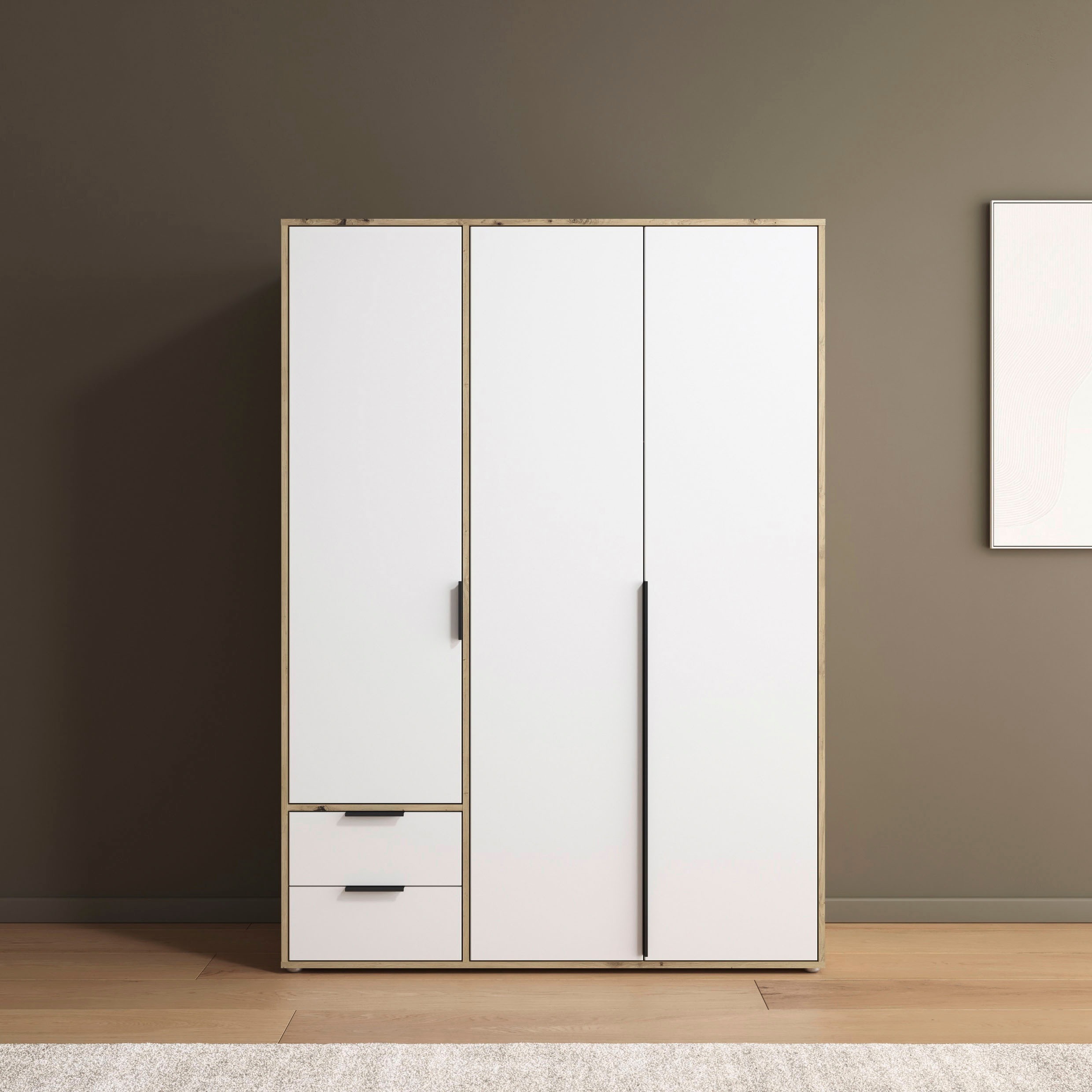 rauch 1100000002199 "Kleiderschrank Schrank Garderobe Wäscheschrank NAGATA viel Stauraum" in 3 verschiedenen Ausstattungen BASIC/CLASSIC/PREMIUM, mit Schubladen sowie Stangengriffen TOPSELLER MADE IN GERMANY