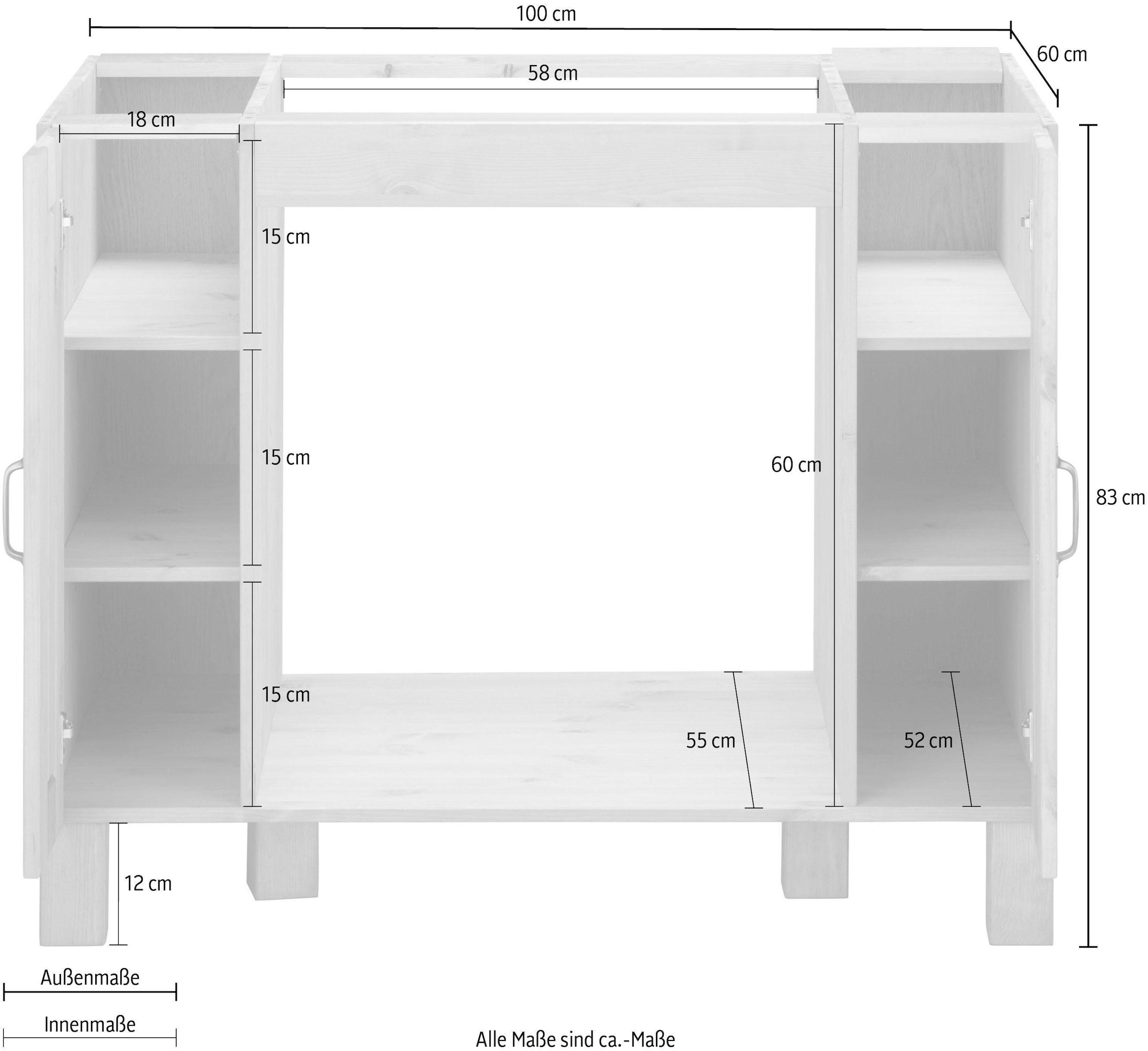 Home affaire Herdumbauschrank »Alby«, Breite 100 cm, 2 Fächer bestellen |  BAUR