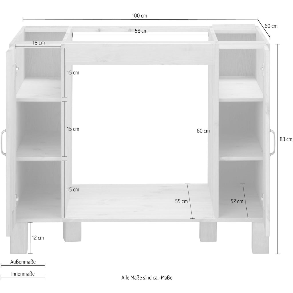 Home affaire Herdumbauschrank »Alby«, Breite 100 cm, 2 Fächer