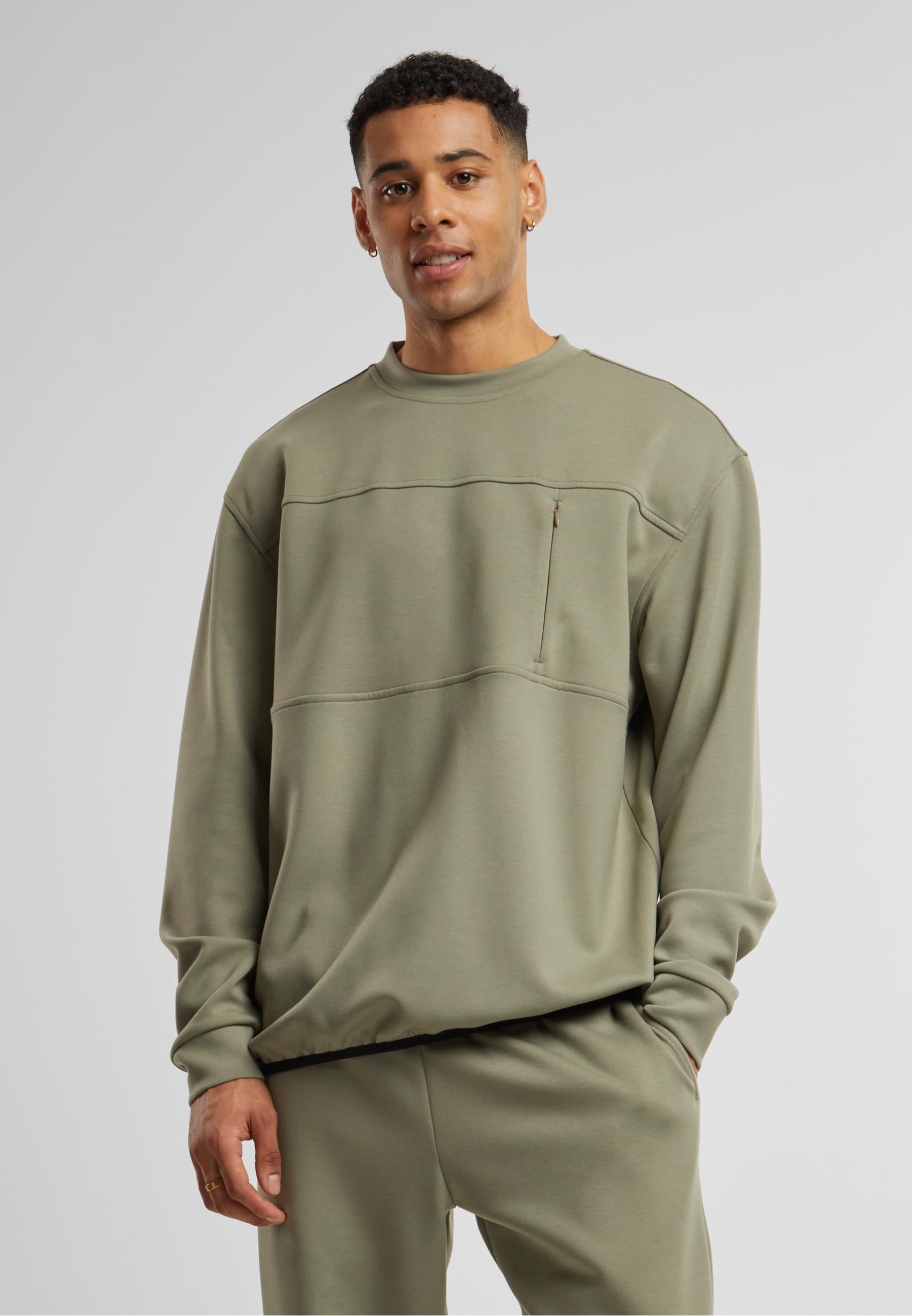 URBAN CLASSICS Rundhalspullover »Urban Classics Scuba Zip Pocket Crew«, (1 tlg.)