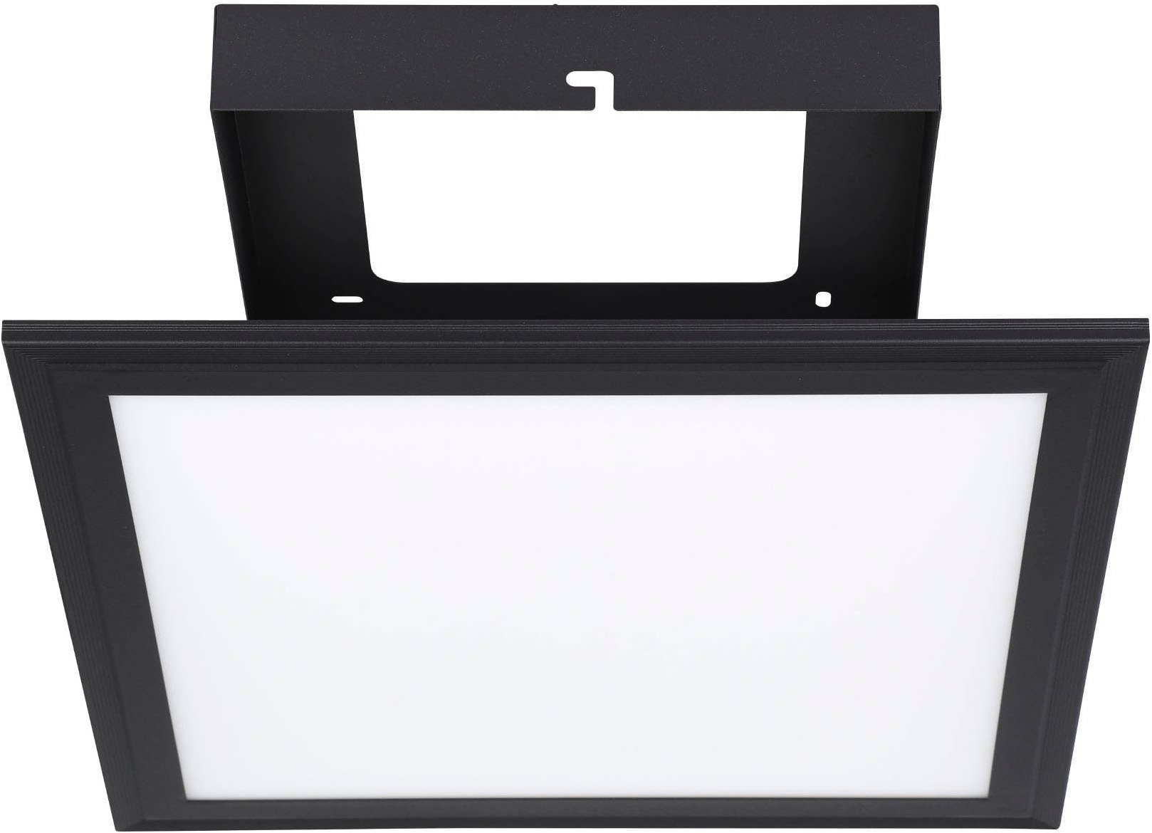 EGLO Deckenleuchte »Salobrena 1 Deckenlampe, weiß und schwarz, Aufbaulampe, Flurlampe« LED-Modul 1 Stk. Neutralweiß Aufbauleuchte für Büro, Flur und Küche, Bürolampe, 30x30 cm