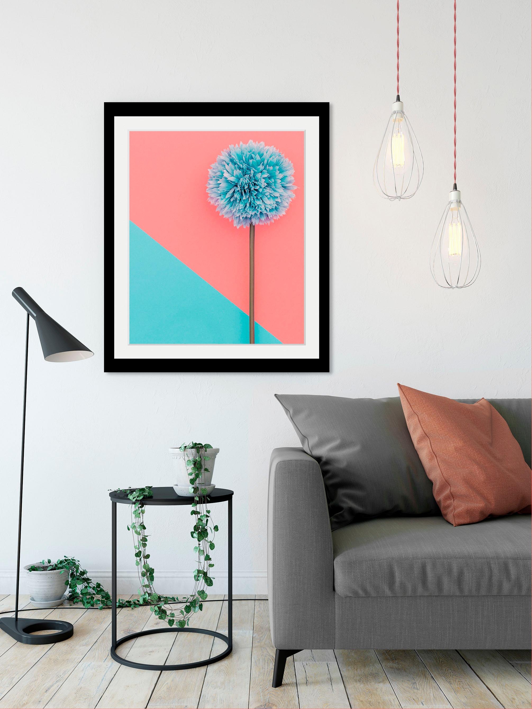 queence Bild »Pusteblume« Blumen | Blumenbilder | Kunst | Pflanzen HD Premium Poster-Druck inkl. Holzrahmen
