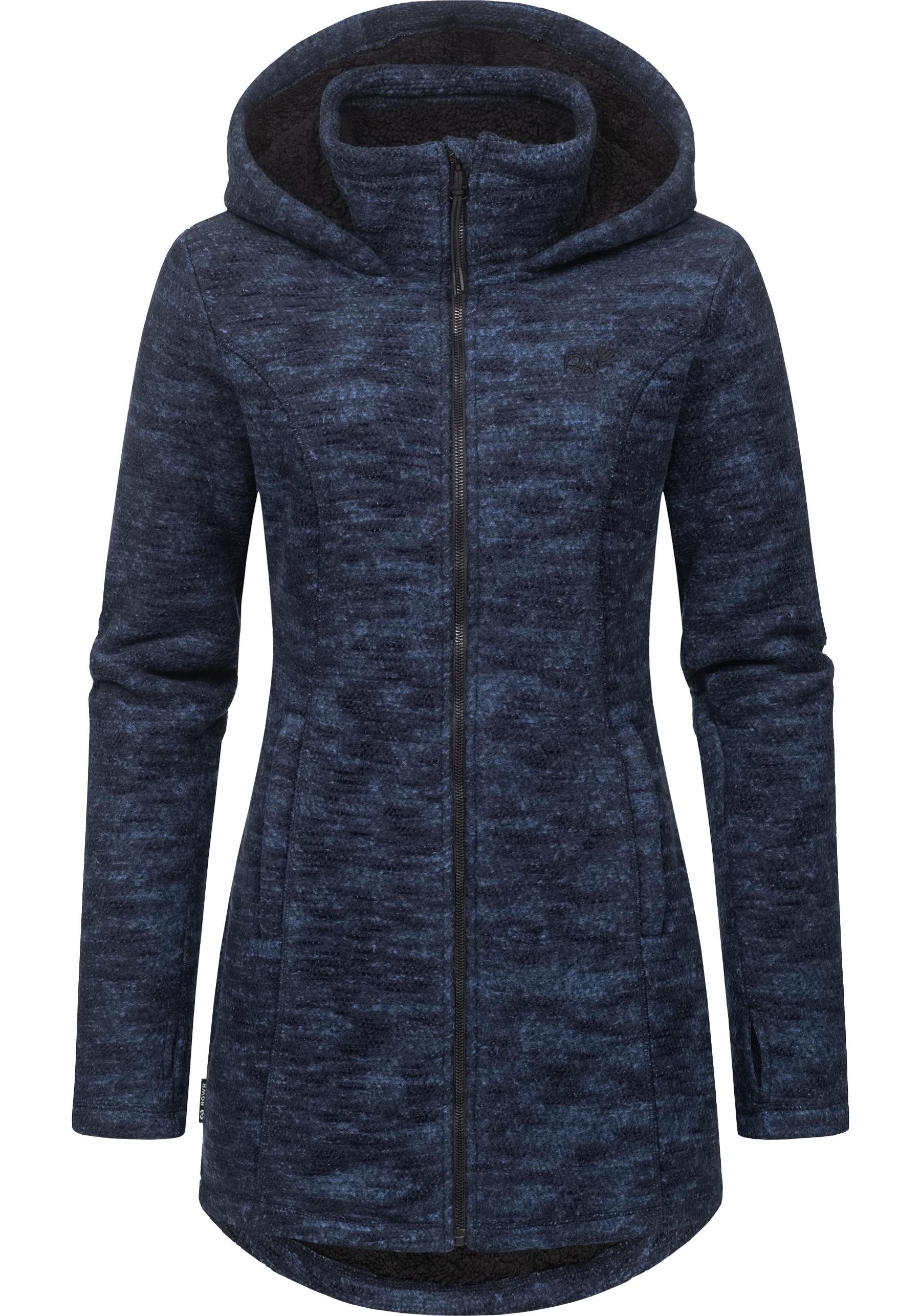 Ragwear Longstrickjacke »Leysha Melange«, Sportliche Kapuzenjacke in melierter Strick-Optik