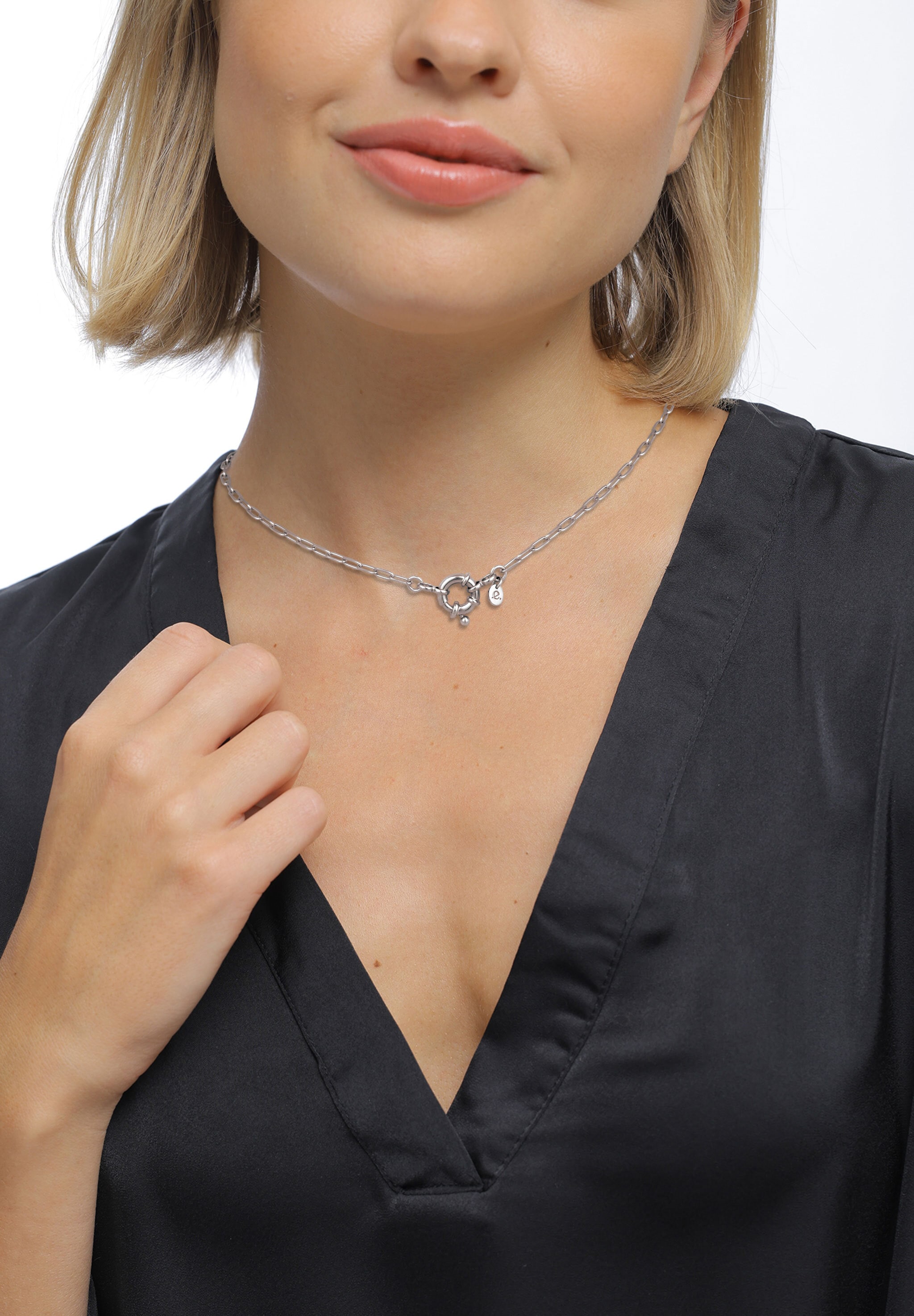 Elli Kette ohne Anhänger »Halskette Gliederkette Federring Modern 925 Sterling Silber«