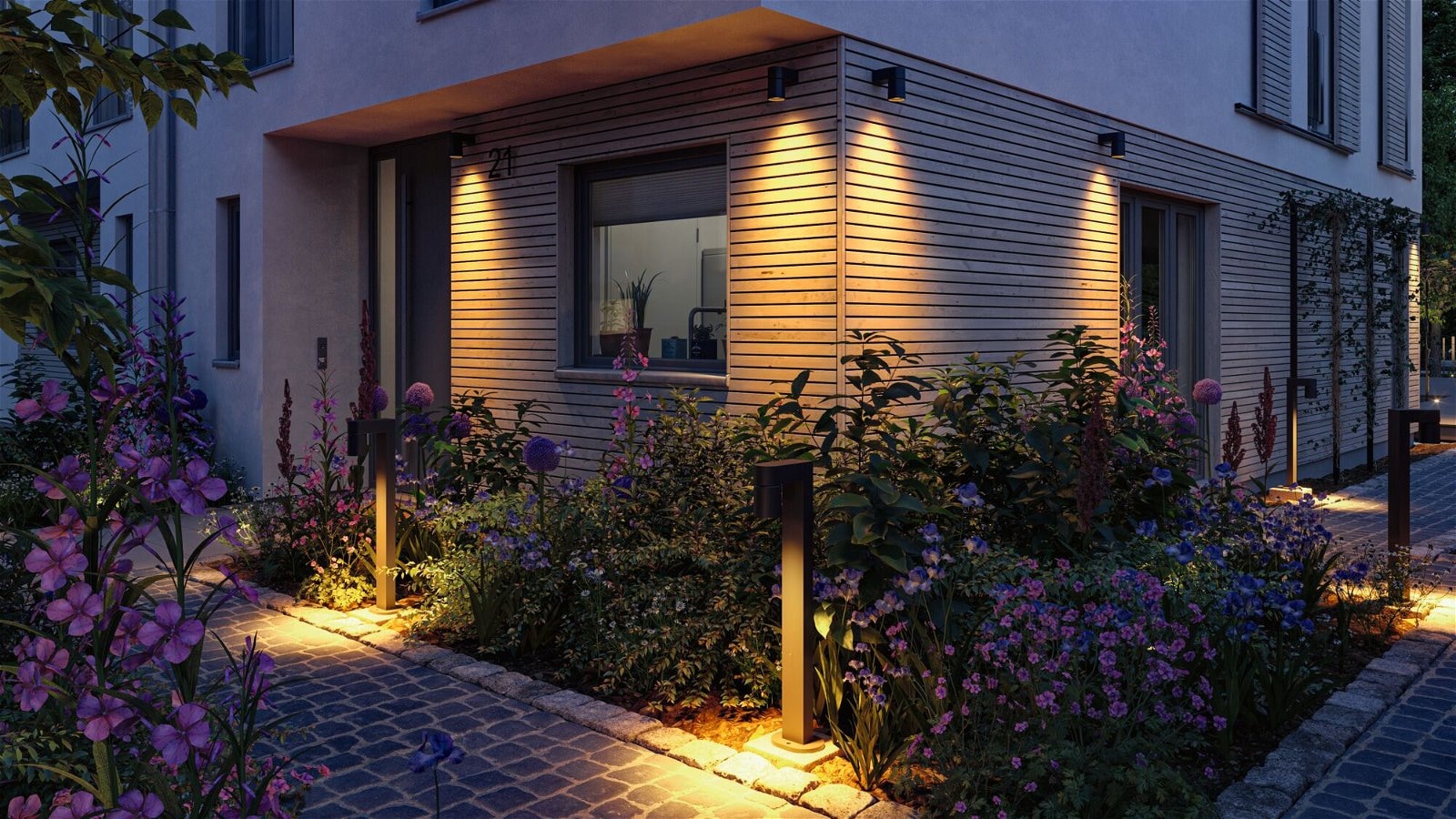 Paulmann LED Außen-Wandleuchte »Kimu IP44 80mm 2200K 7,8W 500lm 230V 70° Anthrazit Aluminium«, 1 flammig, insektenfreundlich