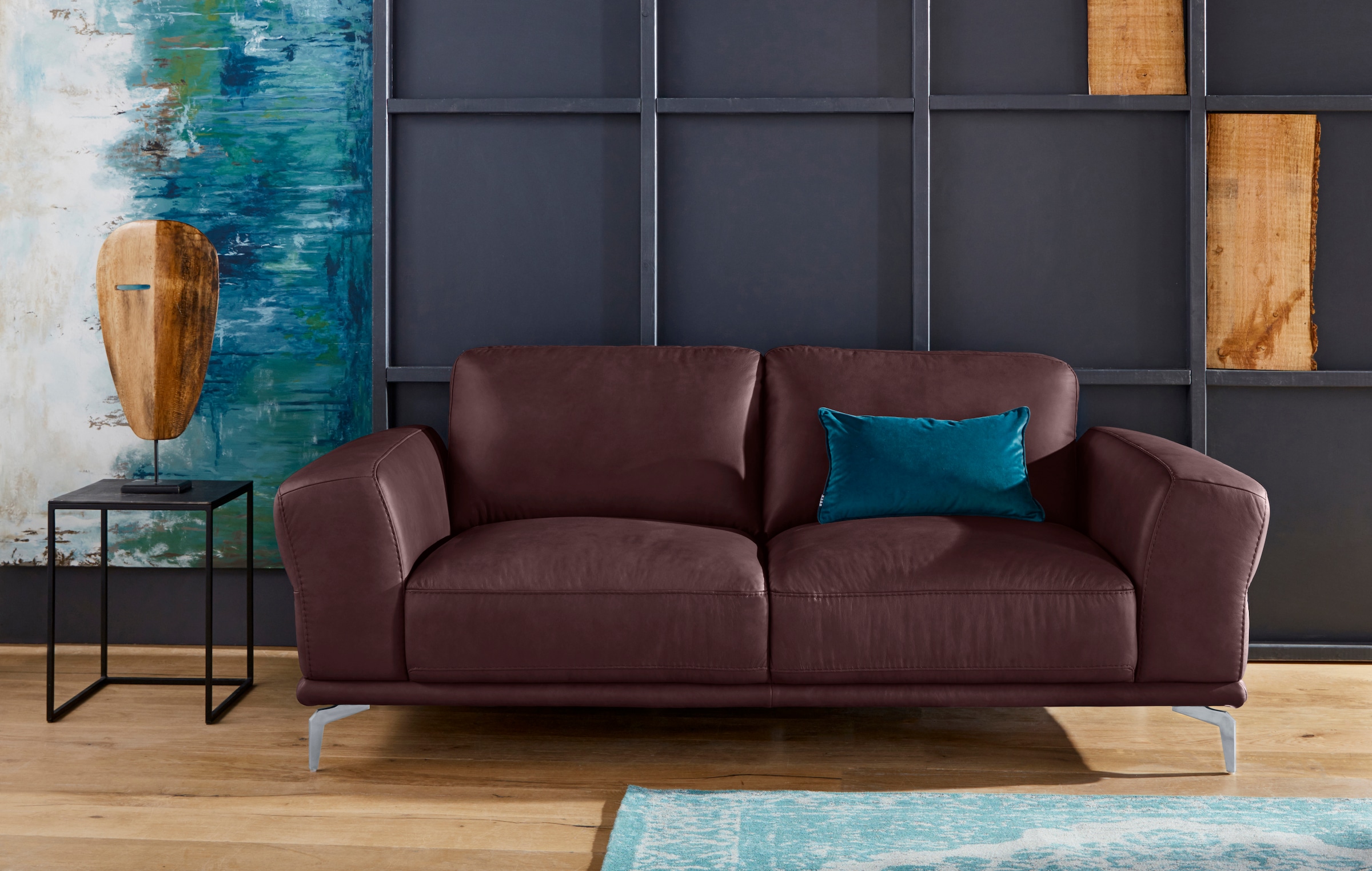 W.SCHILLIG 2-Sitzer "montanaa Designsofa, bequem, Breite 192cm, Federkern" mit Metallfüßen in Silber matt, Breite 192 cm