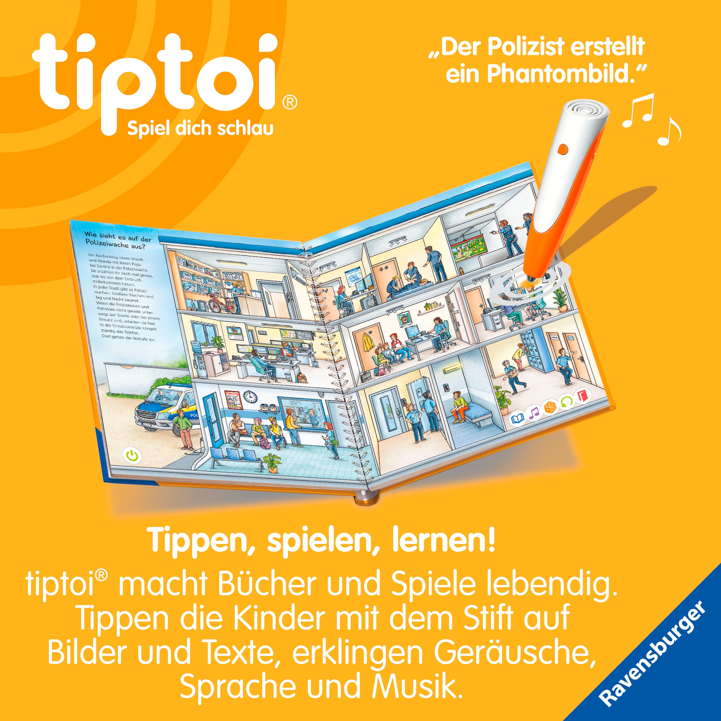 Ravensburger Buch »tiptoi® Wieso? Weshalb? Warum? - Bei der Polizei«, Made in Europe