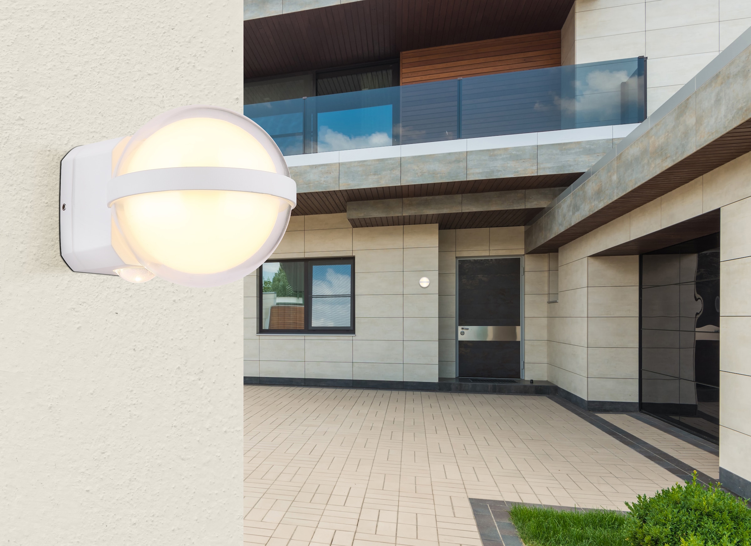 GLOBO LIGHTING LED Außen-Wandleuchte »ILLI«, Leuchtmittel LED-Modul | LED fest integriert, Außenbereich/IP54/2 Linsen/2Richtungen/Terrasse