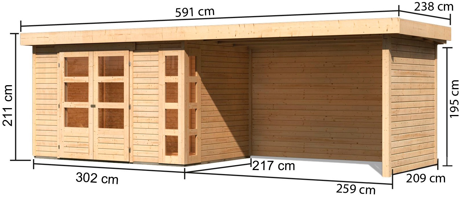 Karibu Gartenhaus »Kerko 4«, (Set)