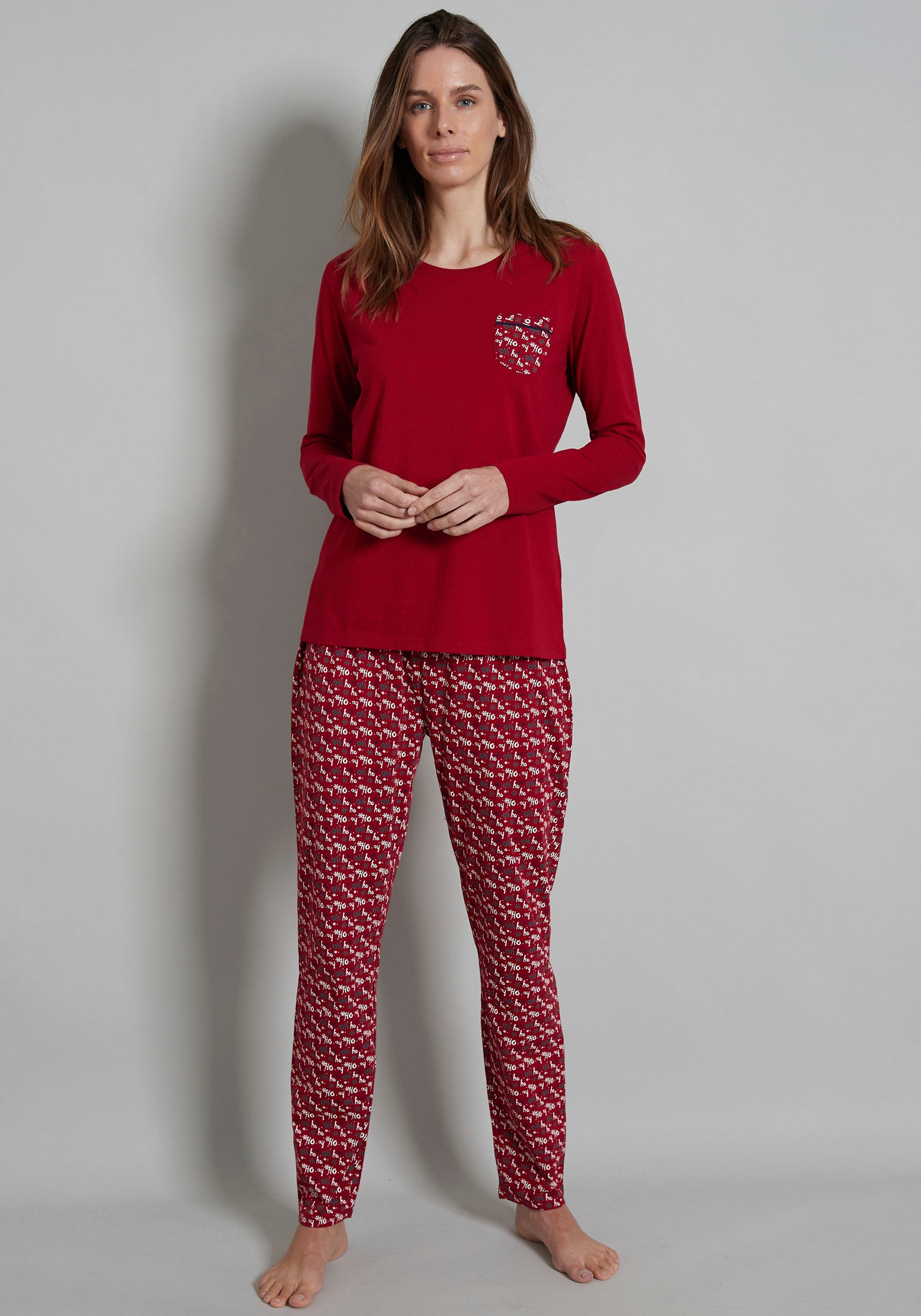 TOM TAILOR Pyjama, (2 tlg.), mit winterlichem Print