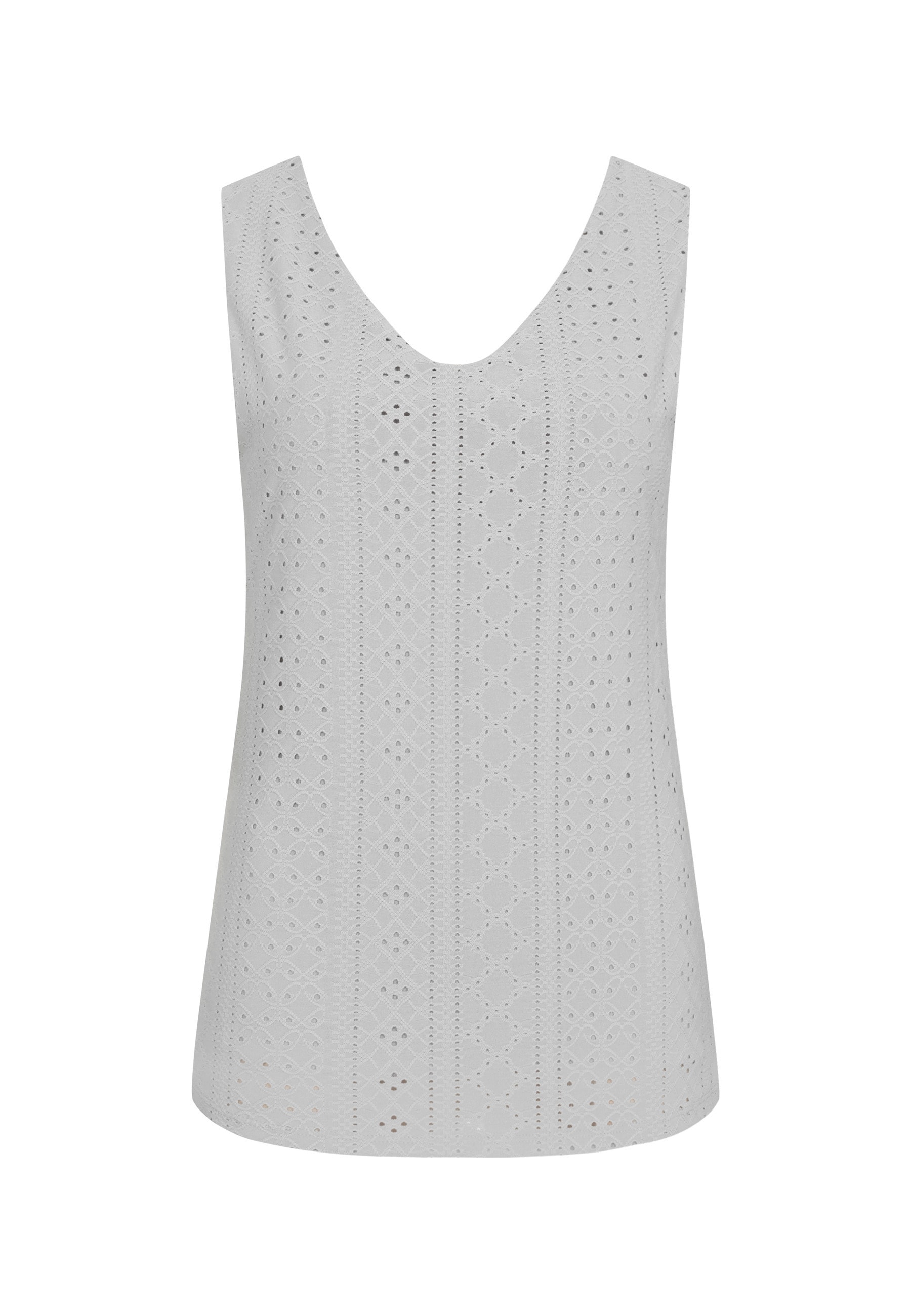 CLOUD 5IVE Klassische Bluse "CLOUD 5IVE Top mit Lochmuster und hinten offen in Wickeloptik"