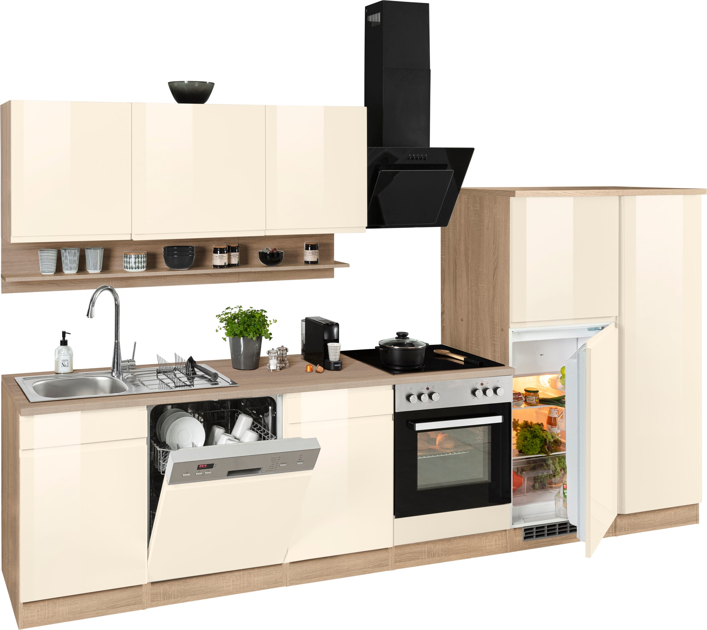 KOCHSTATION Küchenzeile »KS-Virginia« Breite 330 cm, wahlweise mit E-Geräten