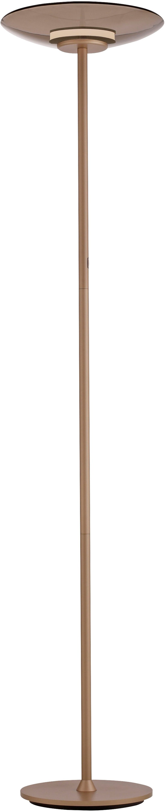 NEUHAUS PURE LED Stehlampe "PURE Moon", 1, Ø 32cm H: 180cm, 1 Stk., braun, Wohnzimmer, Leuchten, Stufenloses dimmen per Touchdimmer, Rauchglas