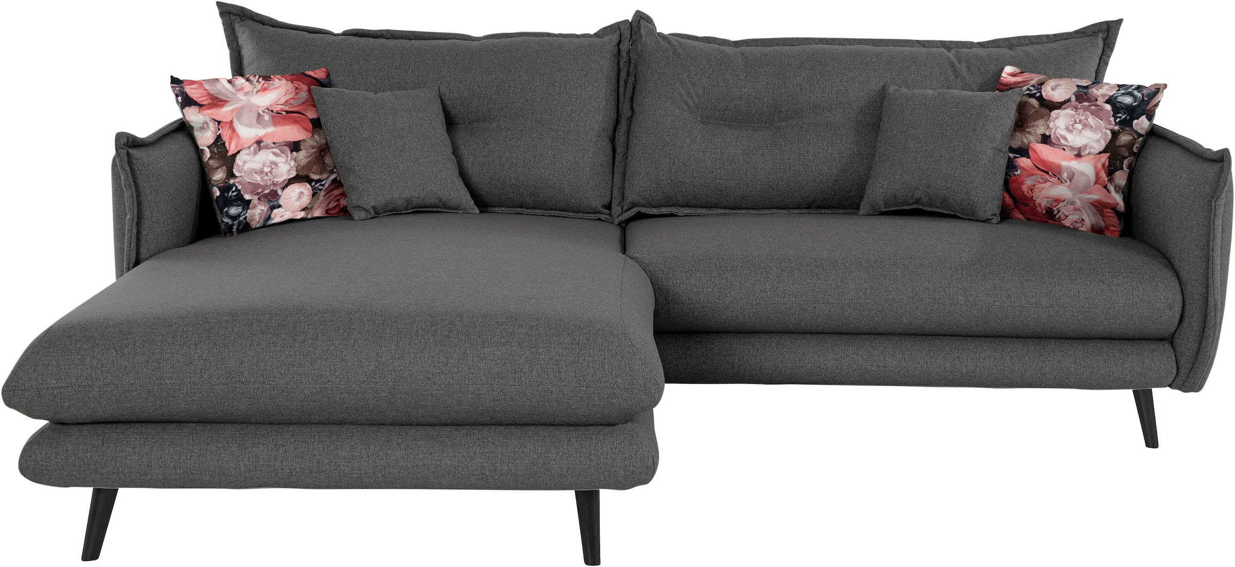 Home affaire Ecksofa »Lazio modern und bequem, schmale Armlehnen, tolle Detailverarbeitung« zwei verschiedene Fußfarben wählbar