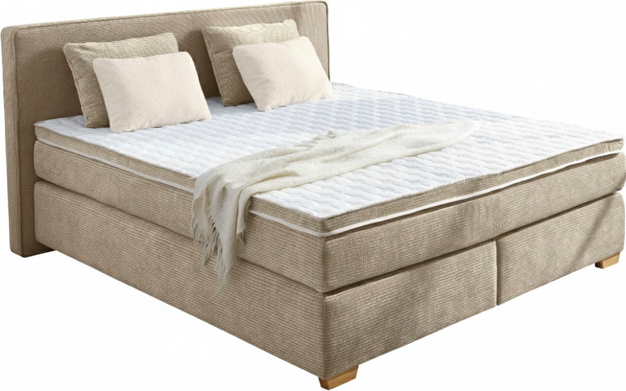 Jockenhöfer Gruppe Boxspringbett »Ronja, inkl. 7-Zonen-TTFK-Matratzen, Kaltschaum-Topper« inkl. 4 Kissen, 180x200 cm, verschiedene Härtegrade wählbar